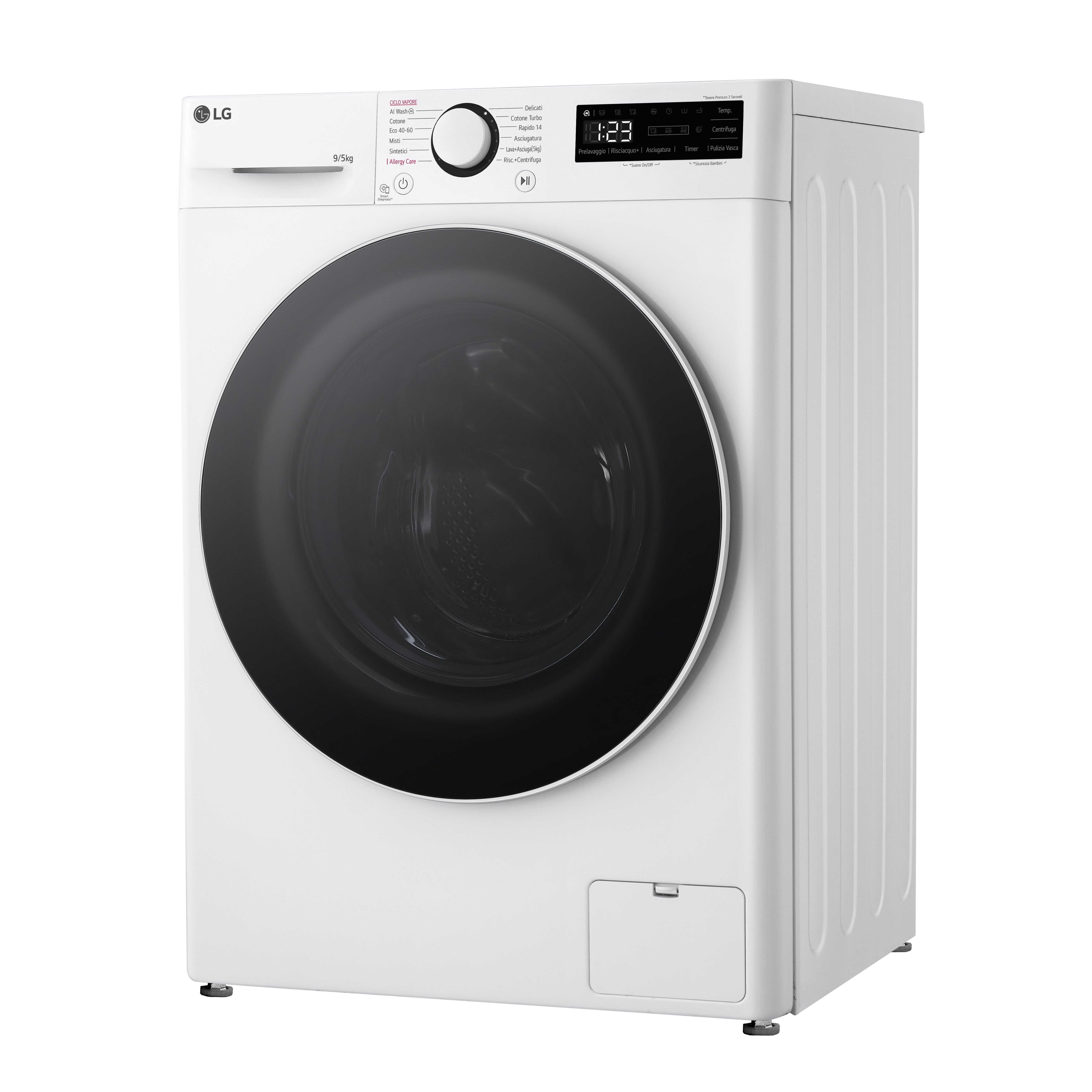 Lavasciuga Libera Installazione Caricamento Frontale LG D2R5S09TSWW Slim 9/5kg AI DD Classe E 1200 giri
