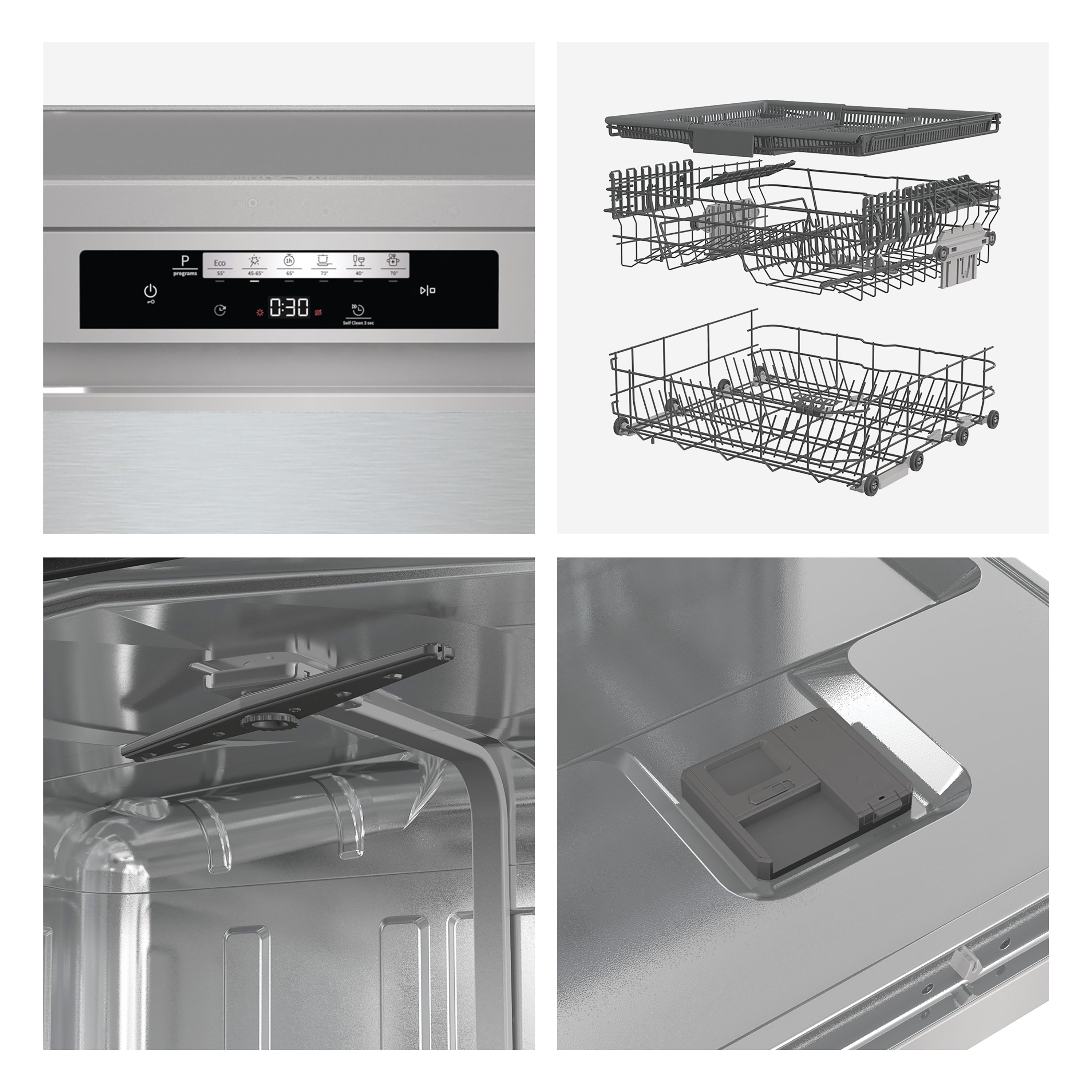 Lavastoviglie Libera Installazione Hisense HS643D90X 16 Coperti Classe D