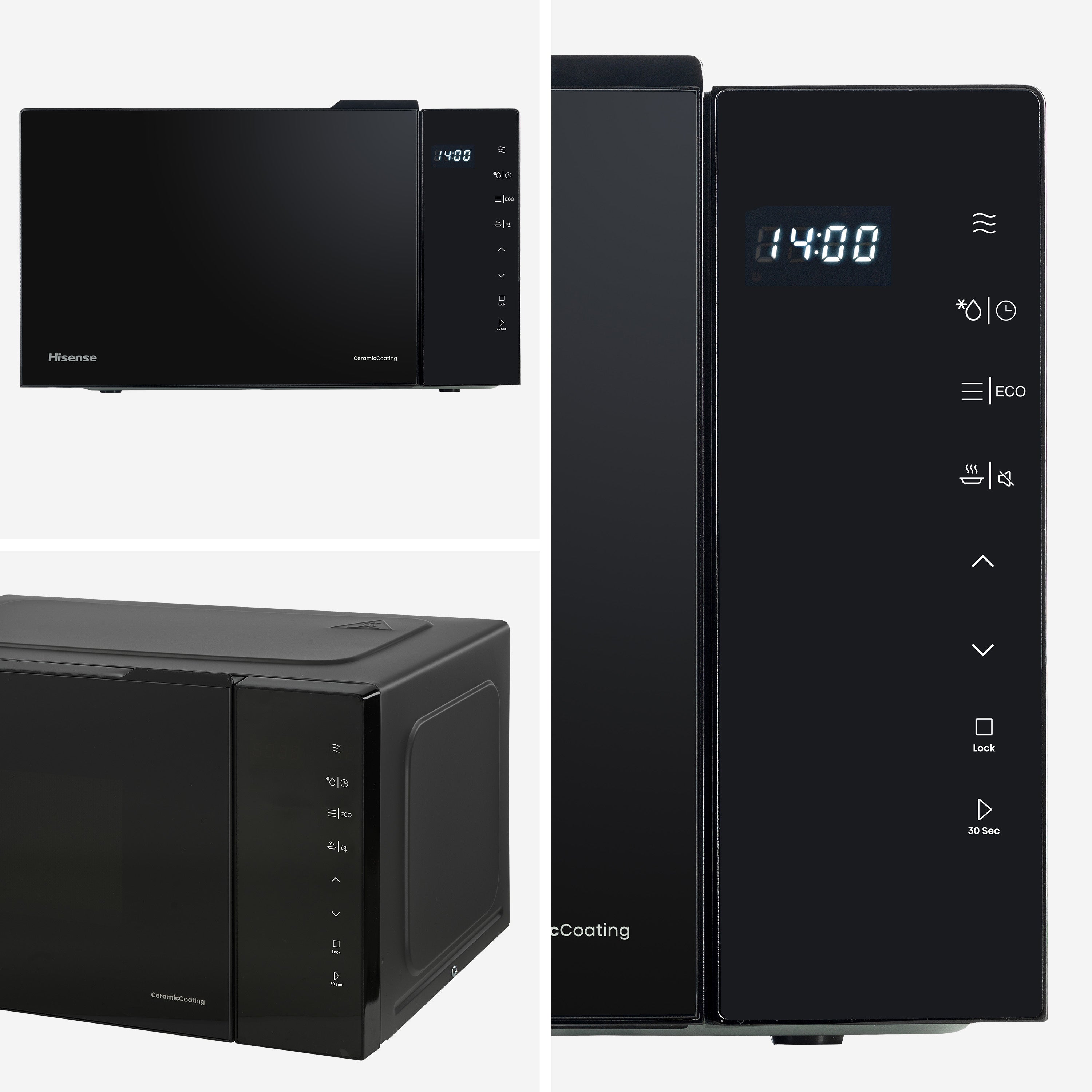 Microonde Libera Installazione Hisense H23MOBS5H4 Nero 800 W (23L)
