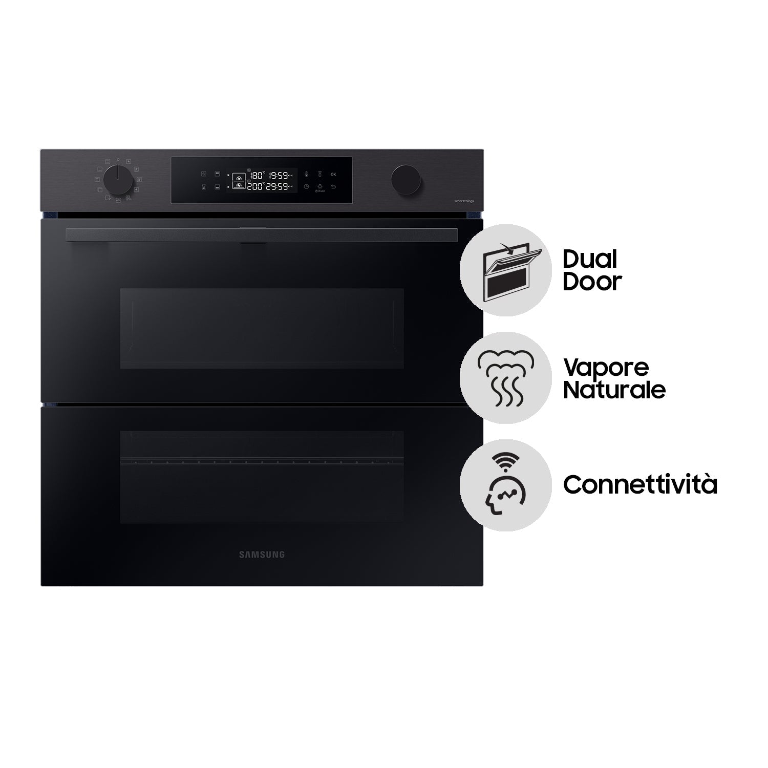 Forno Da Incasso Samsung Dual Cook Flex™ Serie 4 NV7B4540VBB 76L Classe A+ Black Inox