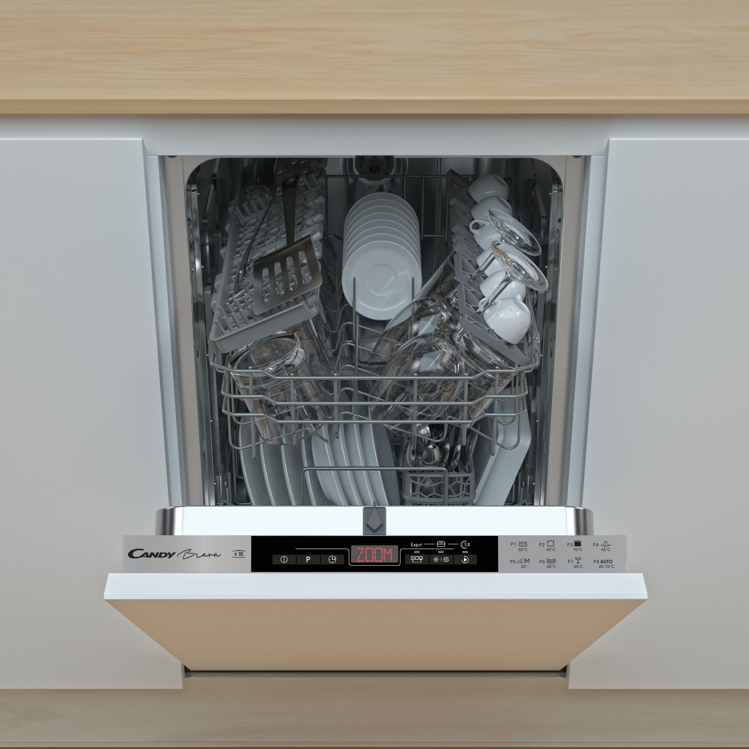 Lavastoviglie Da Incasso a Scomparsa Totale Candy Brava CDIH 2T1047 10 Coperti Classe E