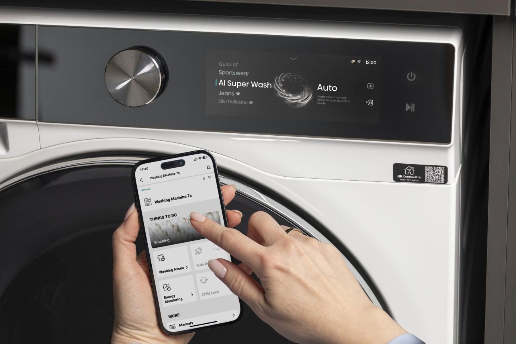 Lavatrice Libera Installazione Caricamento Frontale Hisense WF7S1247BW 12 kg 1400 Giri/min Bianco Classe A