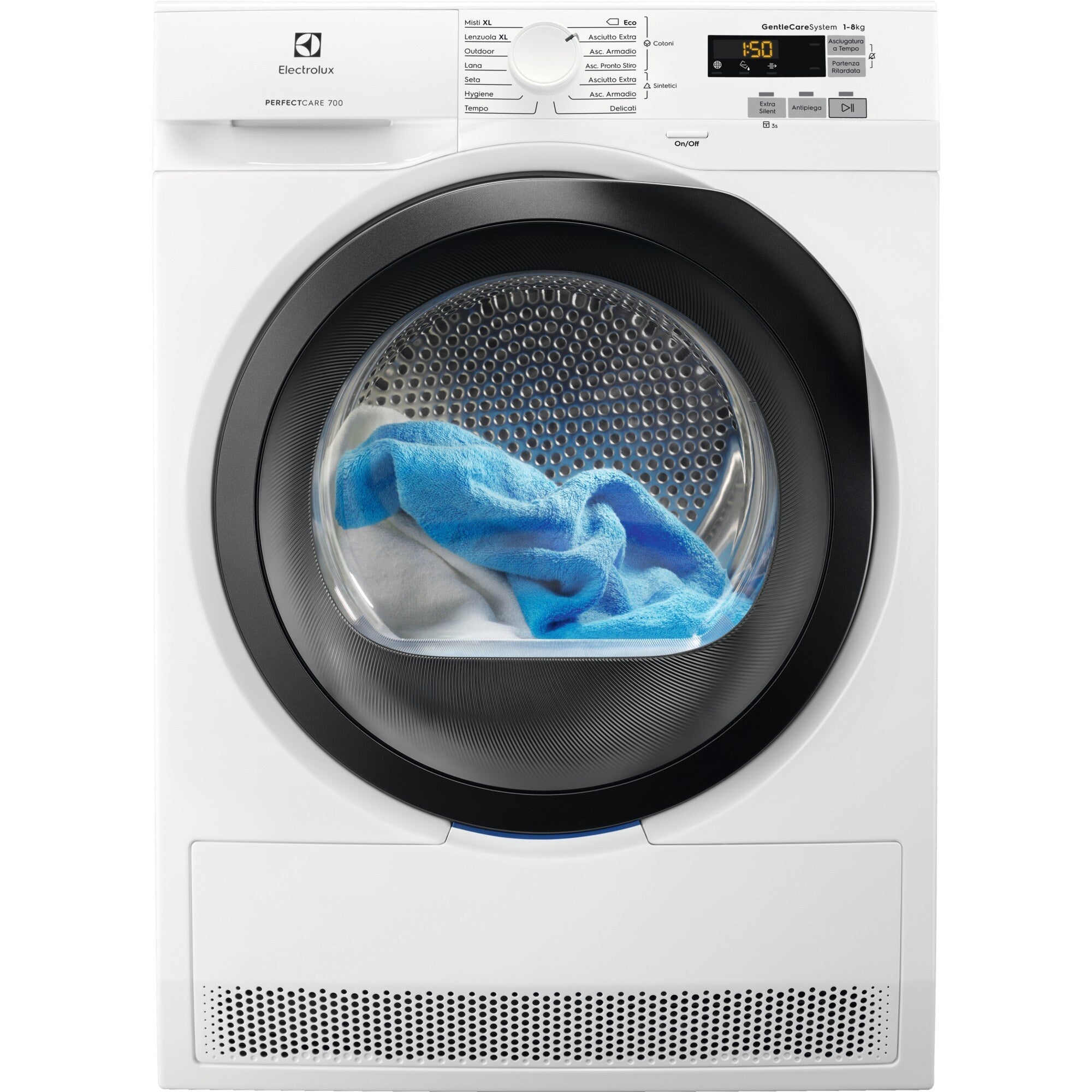 Asciugatrice Libera installazione Caricamento Frontale Electrolux GentleCare 700 EW7H583B 8 kg Bianco Classe C