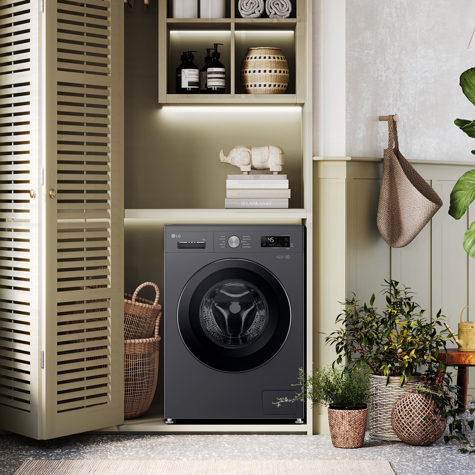 Lavatrice Smart Libera Installazione Caricamento Frontale LG F4NX1009NMB 9kg Classe A 1400 giri Black