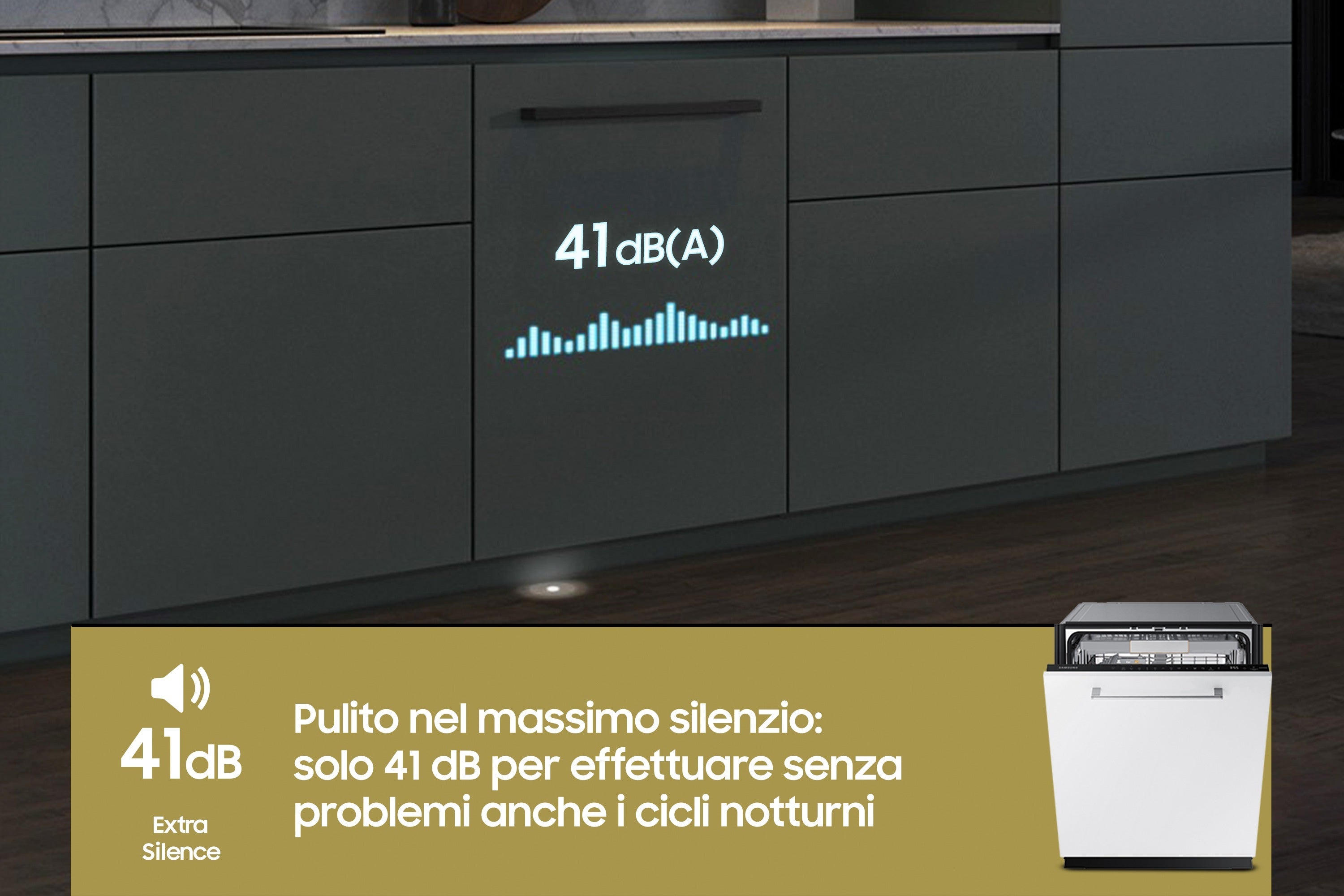 Lavastoviglie Da Incasso a Scomparsa Totale Samsung DW60CG880B00 Serie 8700 14 Coperti Classe A