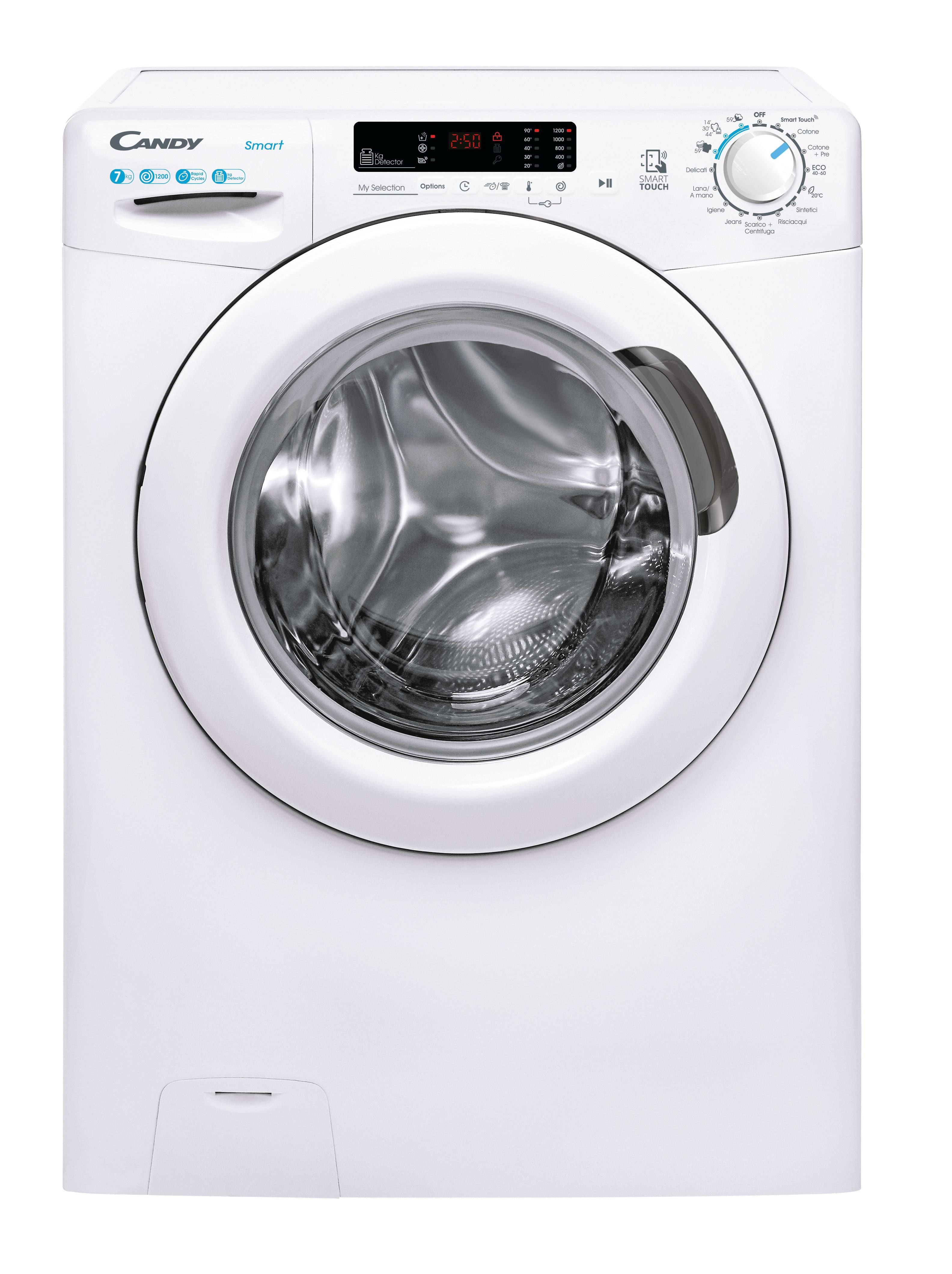 Lavatrice Libera Installazione Caricamento Frontale Candy Smart CS 1272DE/1-11 7 kg 1200 Giri/min Bianco Classe D