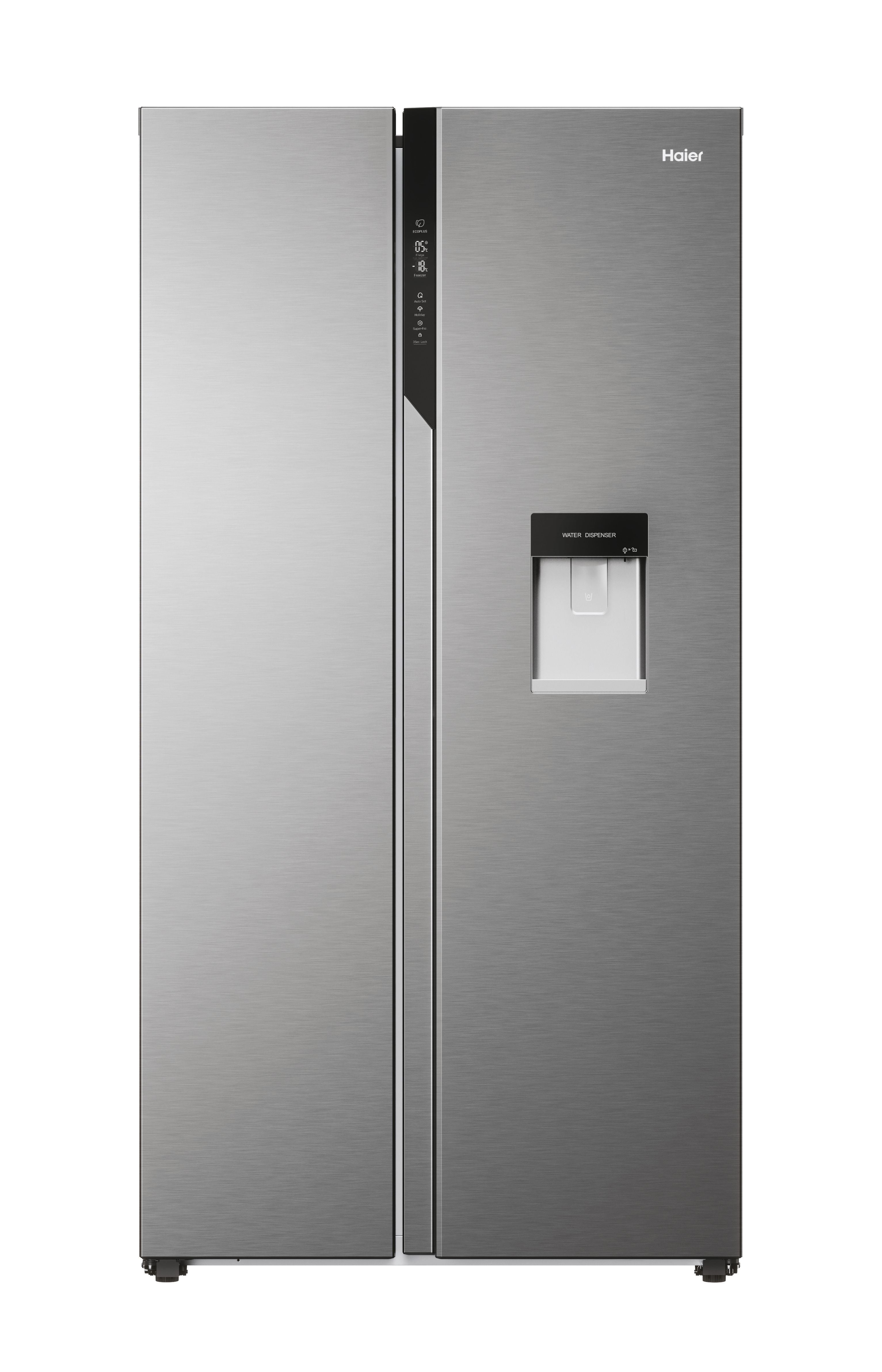 Frigorifero Side-by-Side Libera Installazione Haier SBS 90 Serie 5 HSR5918DWMP 521L Classe D Platino, Acciaio inox