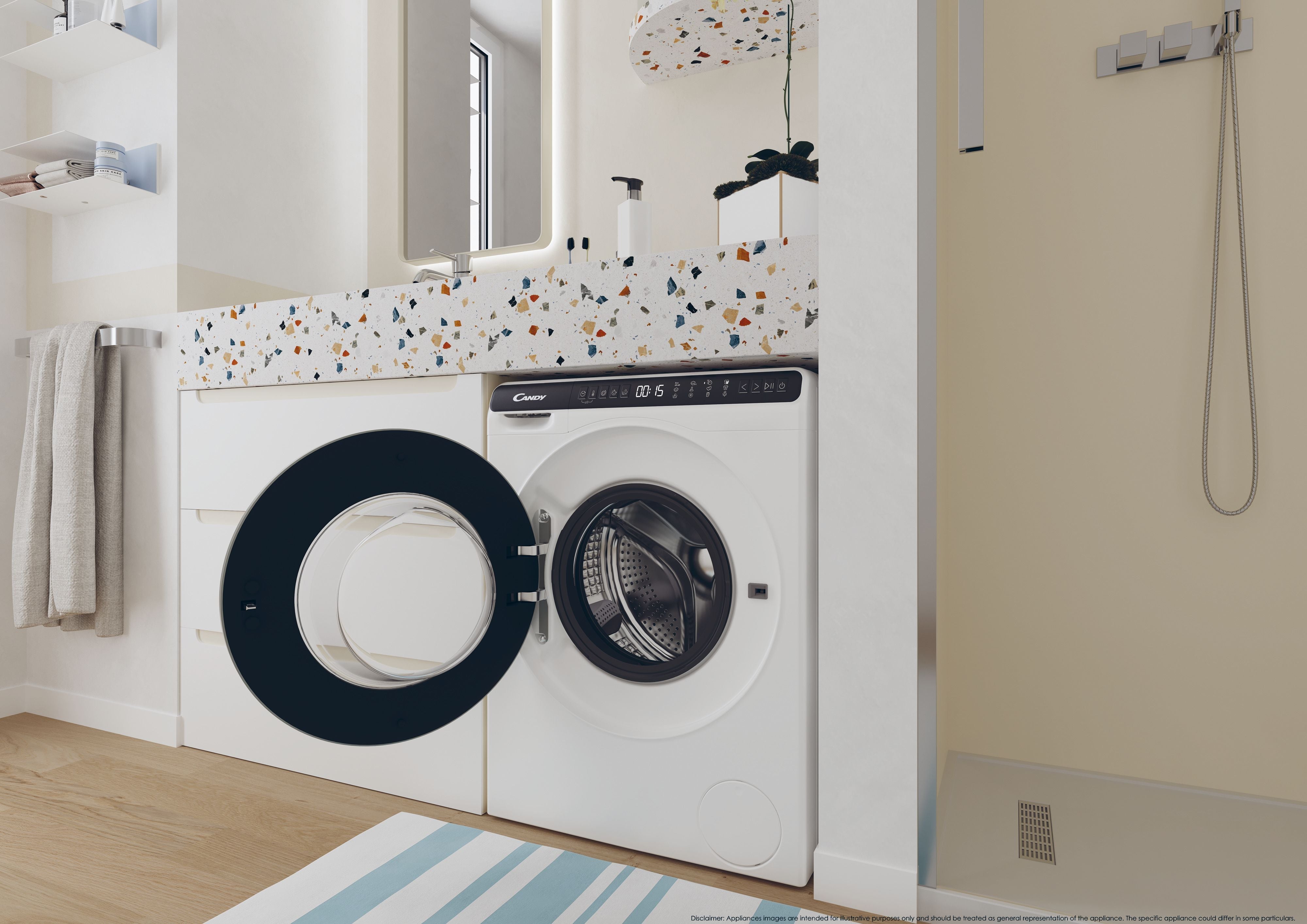 Lavatrice Caricamento Frontale Libera Installazione Candy CW50-BP12307G-S 5 kg 1200 Giri/min Bianco Classe A