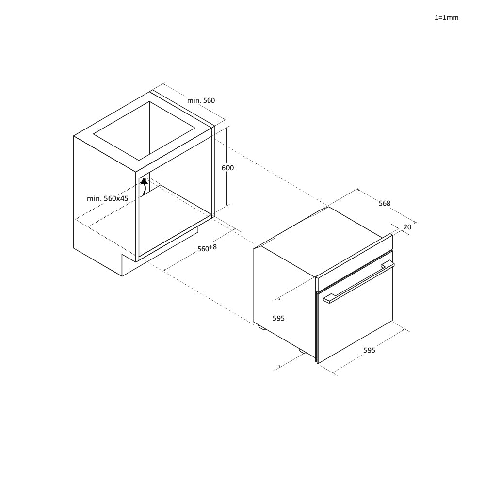 Forno Da Incasso Candy New Moderna CA6 N3B1HTX 78L in Acciaio Inox, Nero