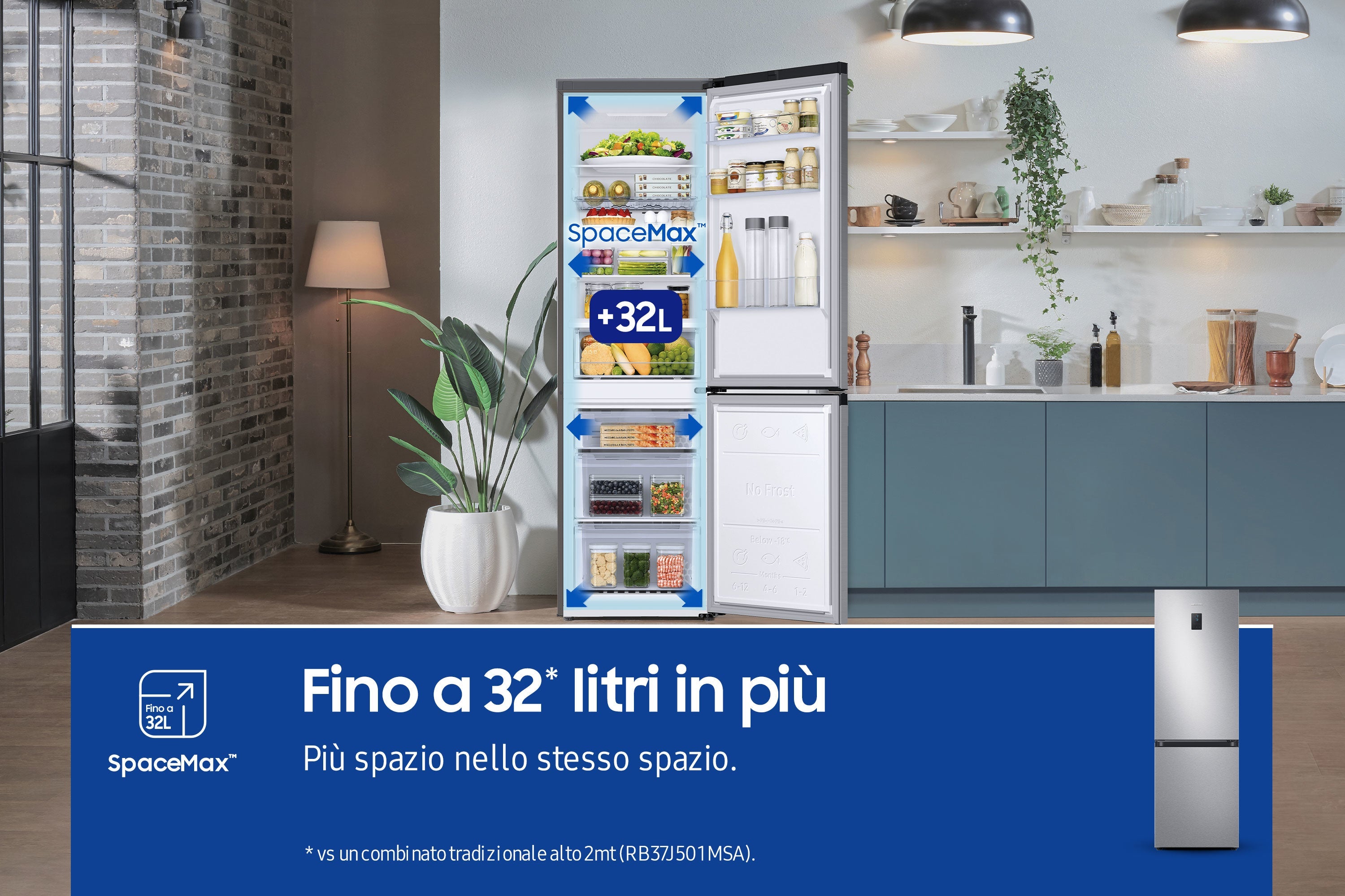 Frigorifero Combinato Libera Installazione Samsung EcoFlex AI RB34C672DSA 344L Classe D