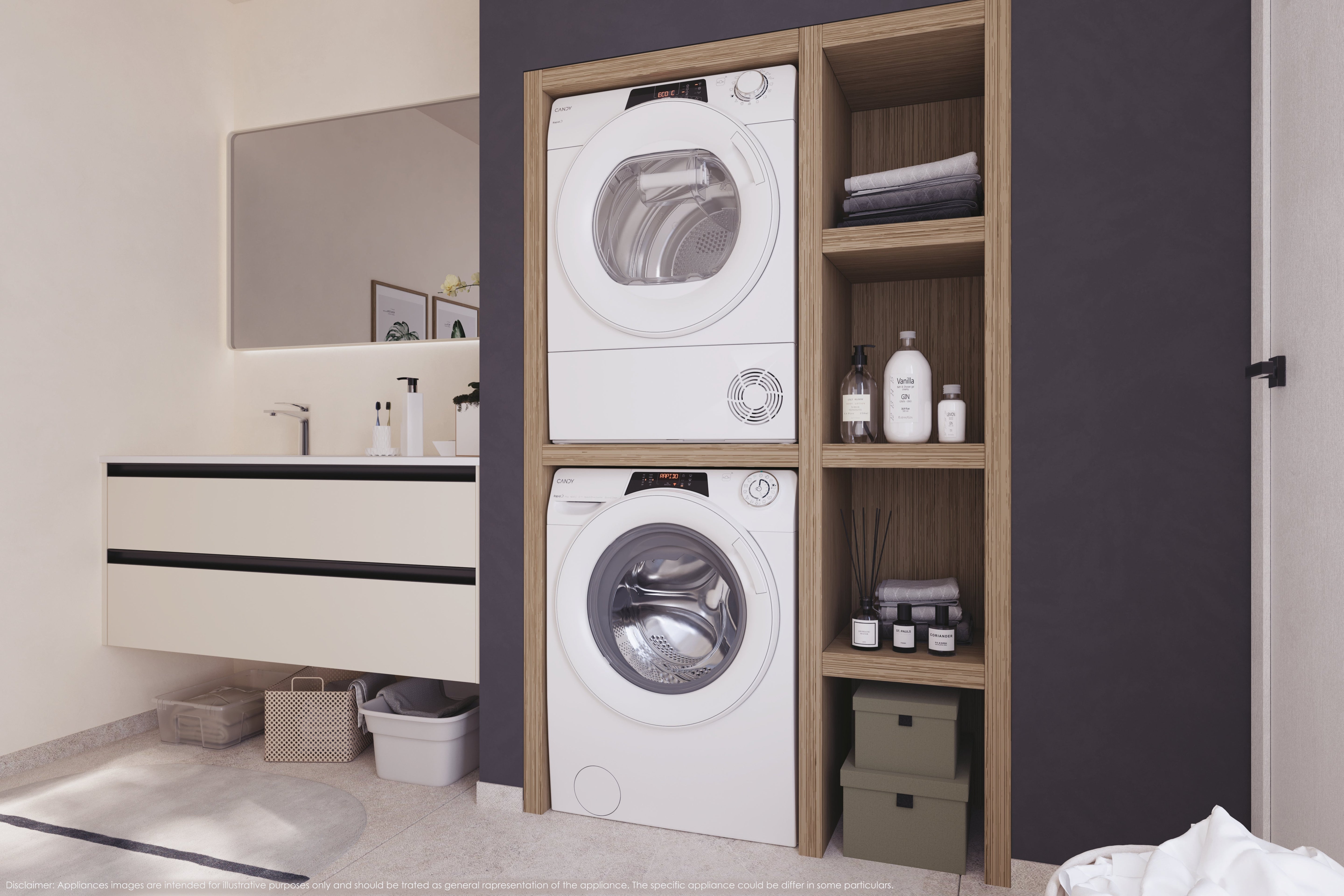 Lavatrice Libera Installazione Caricamento Frontale Candy RapidÓ RO 14104DWMT/1-S 10 kg 1400 Giri/min Bianco Classe A