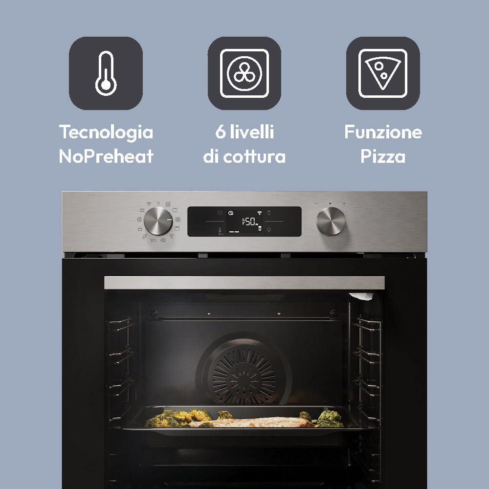 Forno Da Incasso Candy New Moderna CA6 N3B1HTX 78L in Acciaio Inox, Nero