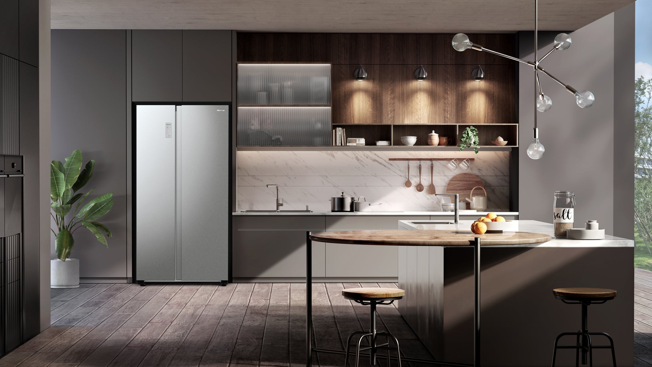 Frigorifero Side-By-Side Libera Installazione Hisense RS711N4AC 550L Classe E Acciaio inox