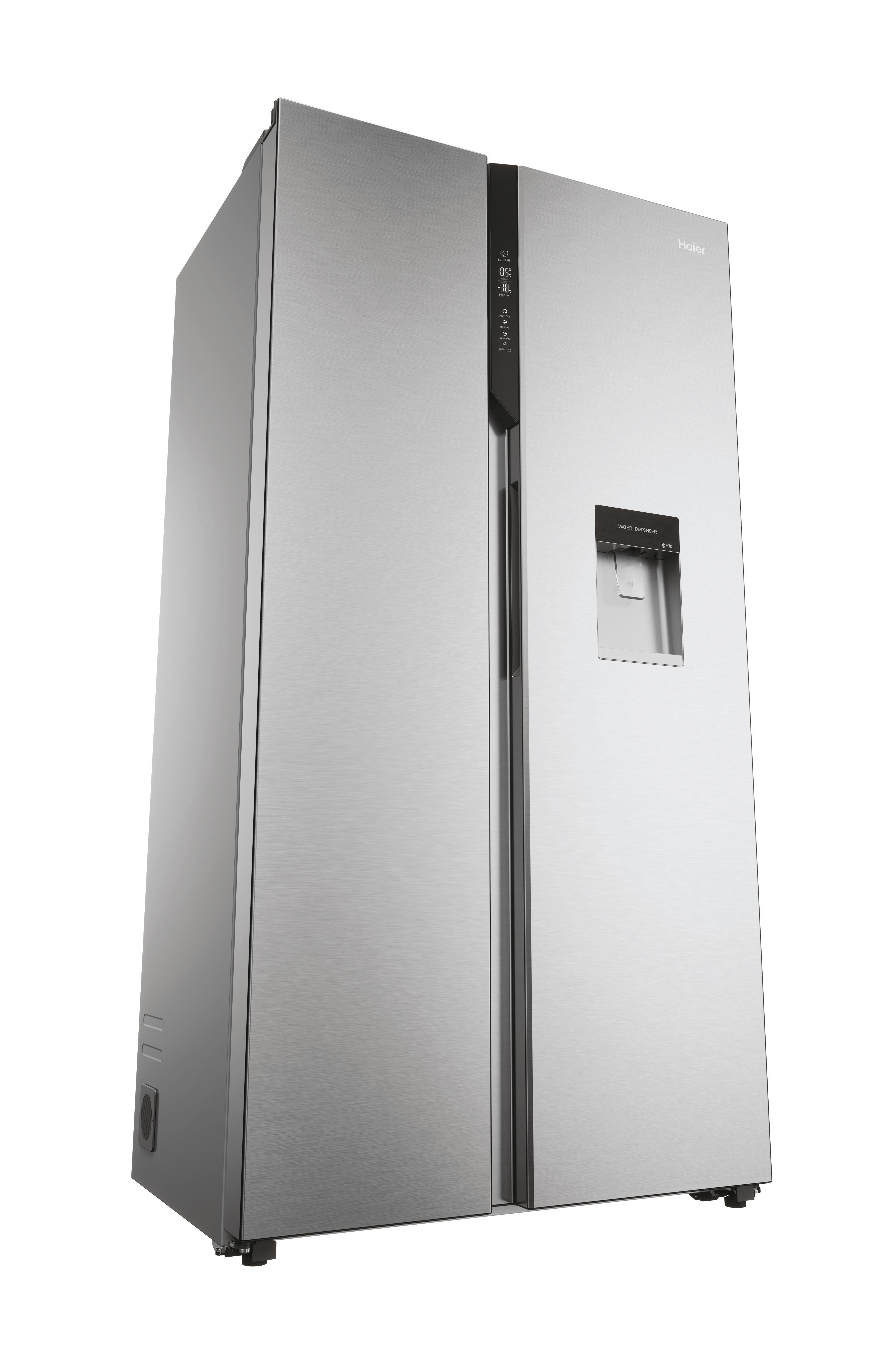 Frigorifero Side-by-Side Libera Installazione Haier SBS 90 Serie 5 HSR5918DWMP 521L Classe D Platino, Acciaio inox