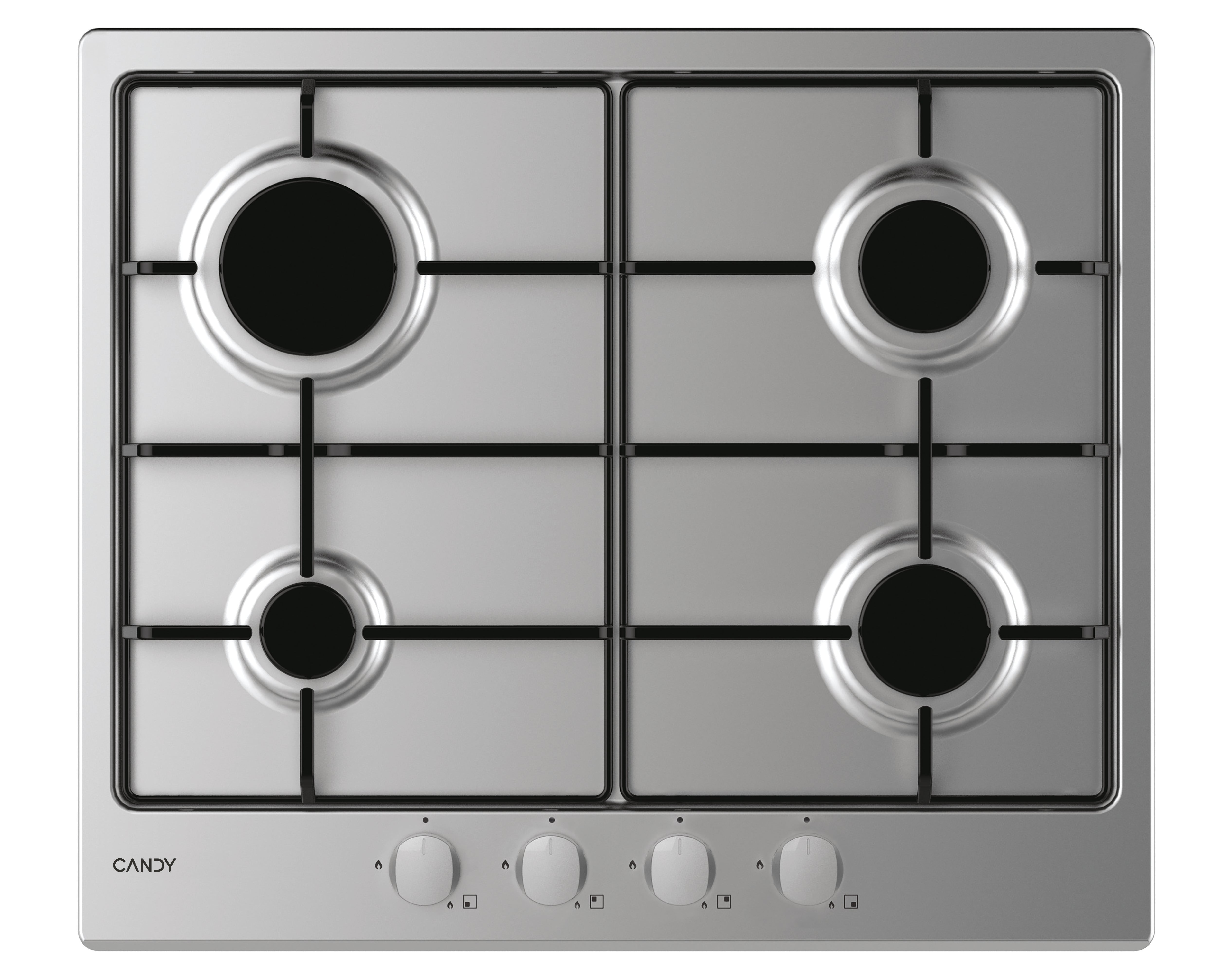 Piano Cottura a Gas Da Incasso Candy Idea CHW6BRX Acciaio inox 60 cm Gas 4 Fornello(i)
