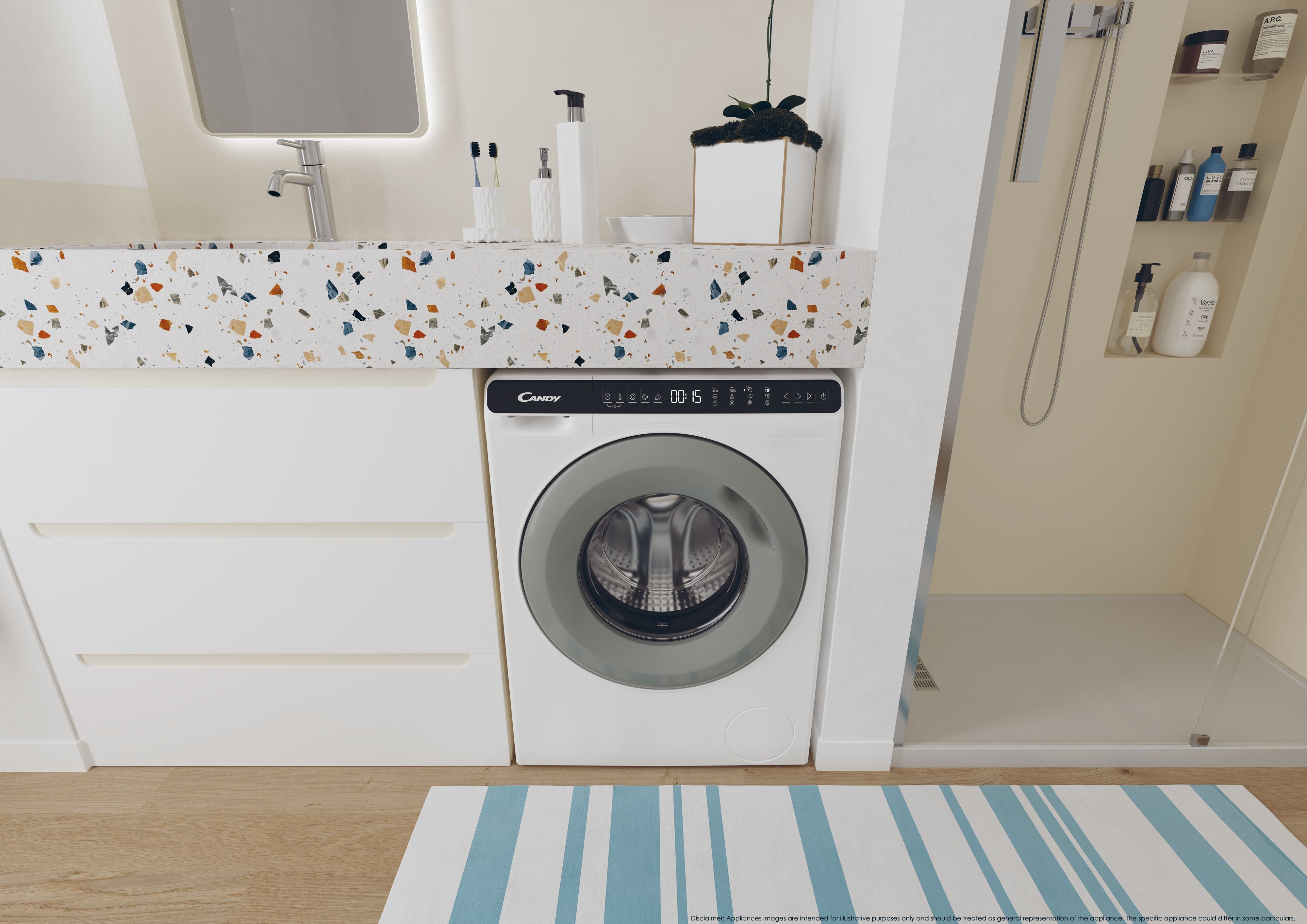 Lavatrice Caricamento Frontale Libera Installazione Candy CW50-BP12307G-S 5 kg 1200 Giri/min Bianco Classe A