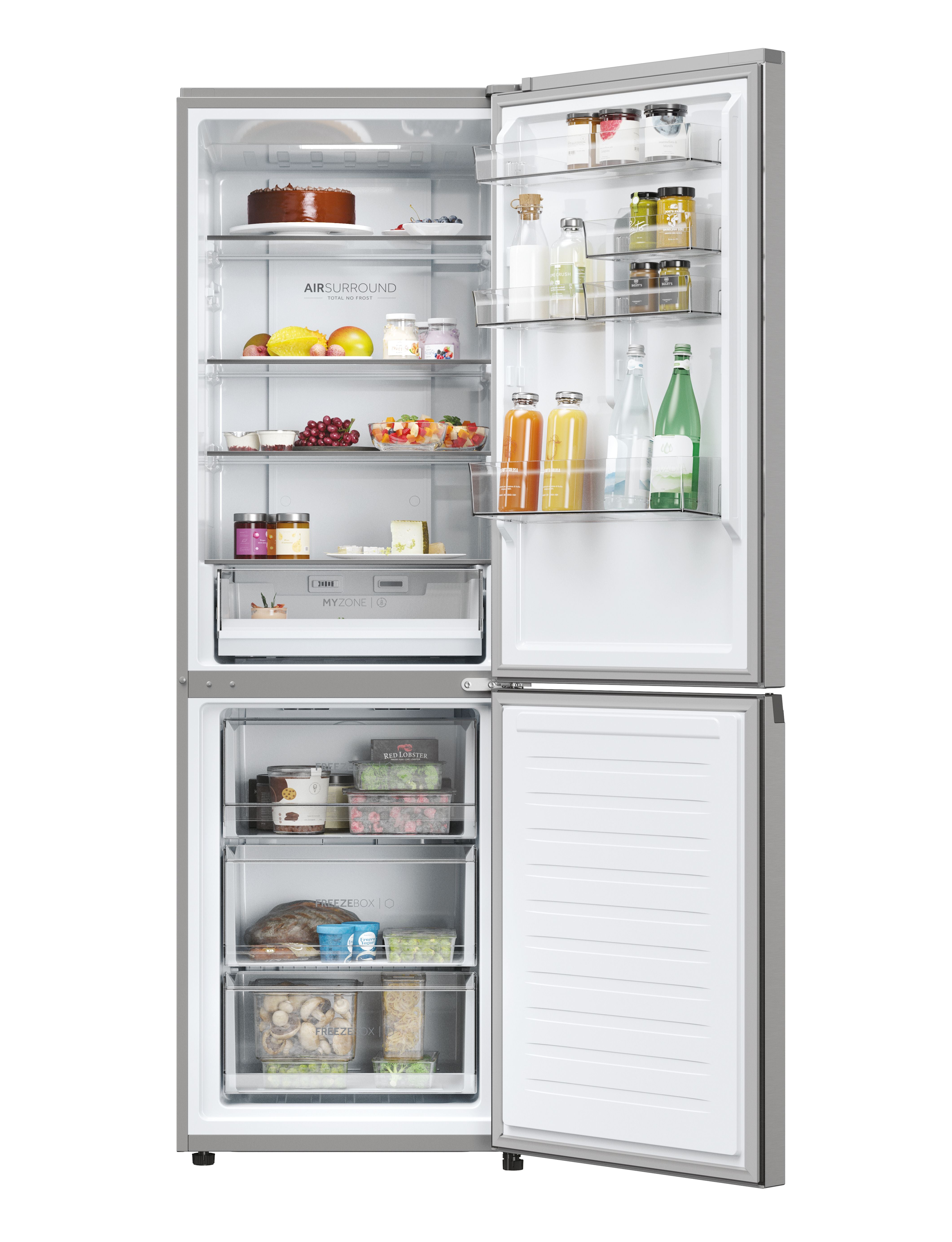 Figorifero Combinato Libera Installazione Haier 2D 60 Serie 3 Pro HDPW3618DNPK 352L Classe D Platino