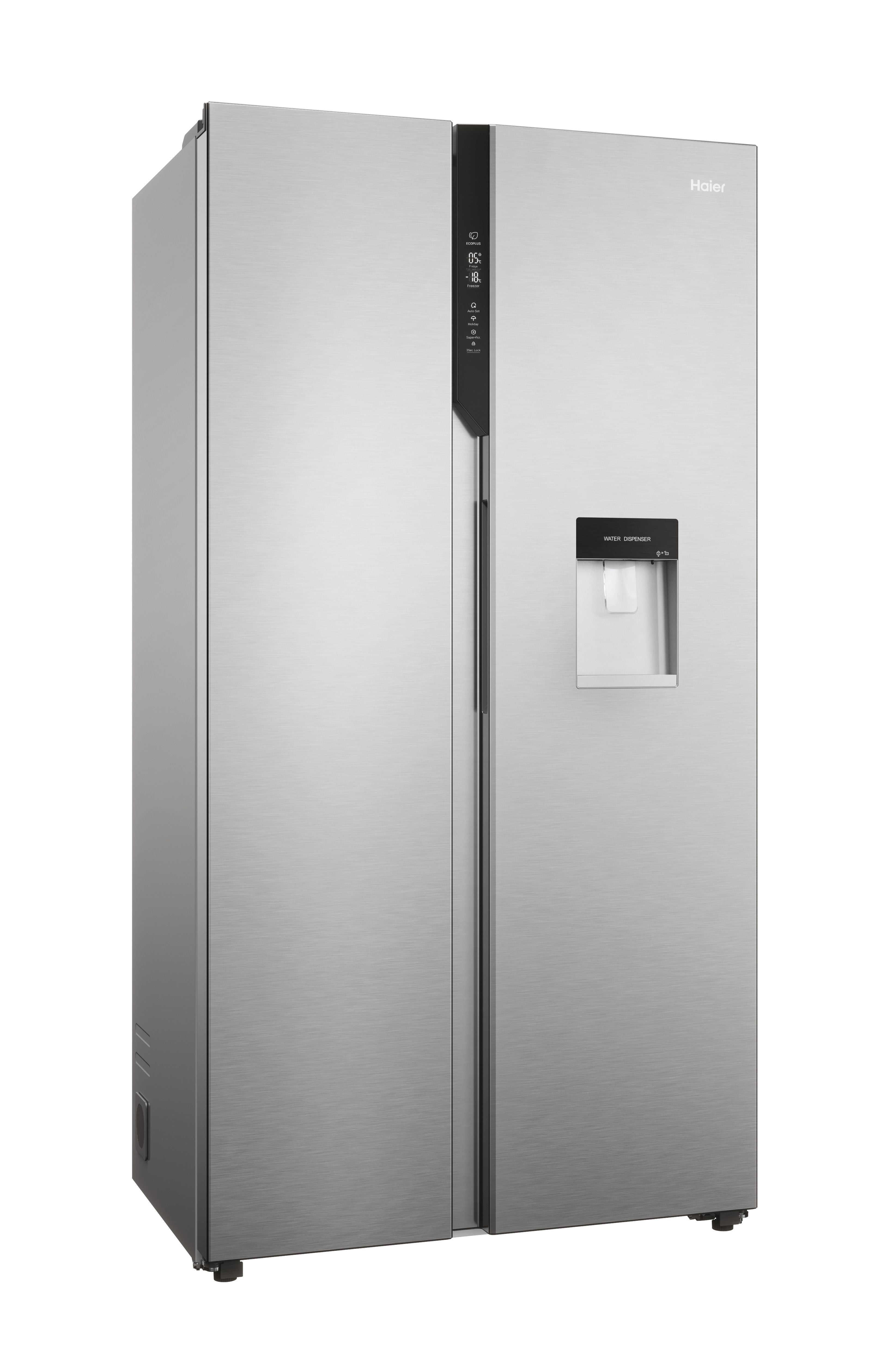 Frigorifero Side-by-Side Libera Installazione Haier SBS 90 Serie 5 HSR5918DWMP 521L Classe D Platino, Acciaio inox