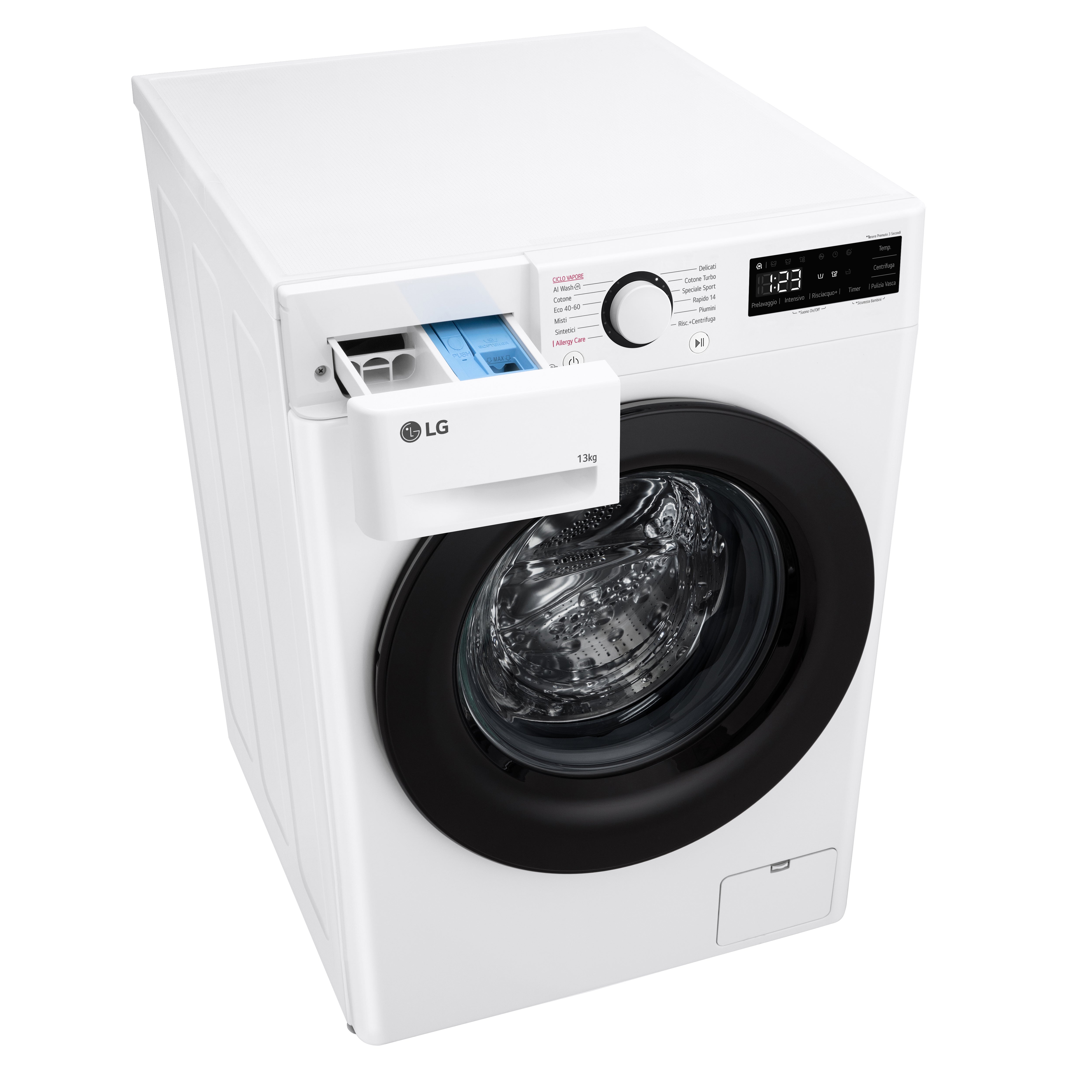 Lavatrice a Vapore Libera Installazione Caricamento Frontale LG F4R3013NSWB 13kg AI DD Classe A 1400 giri/min