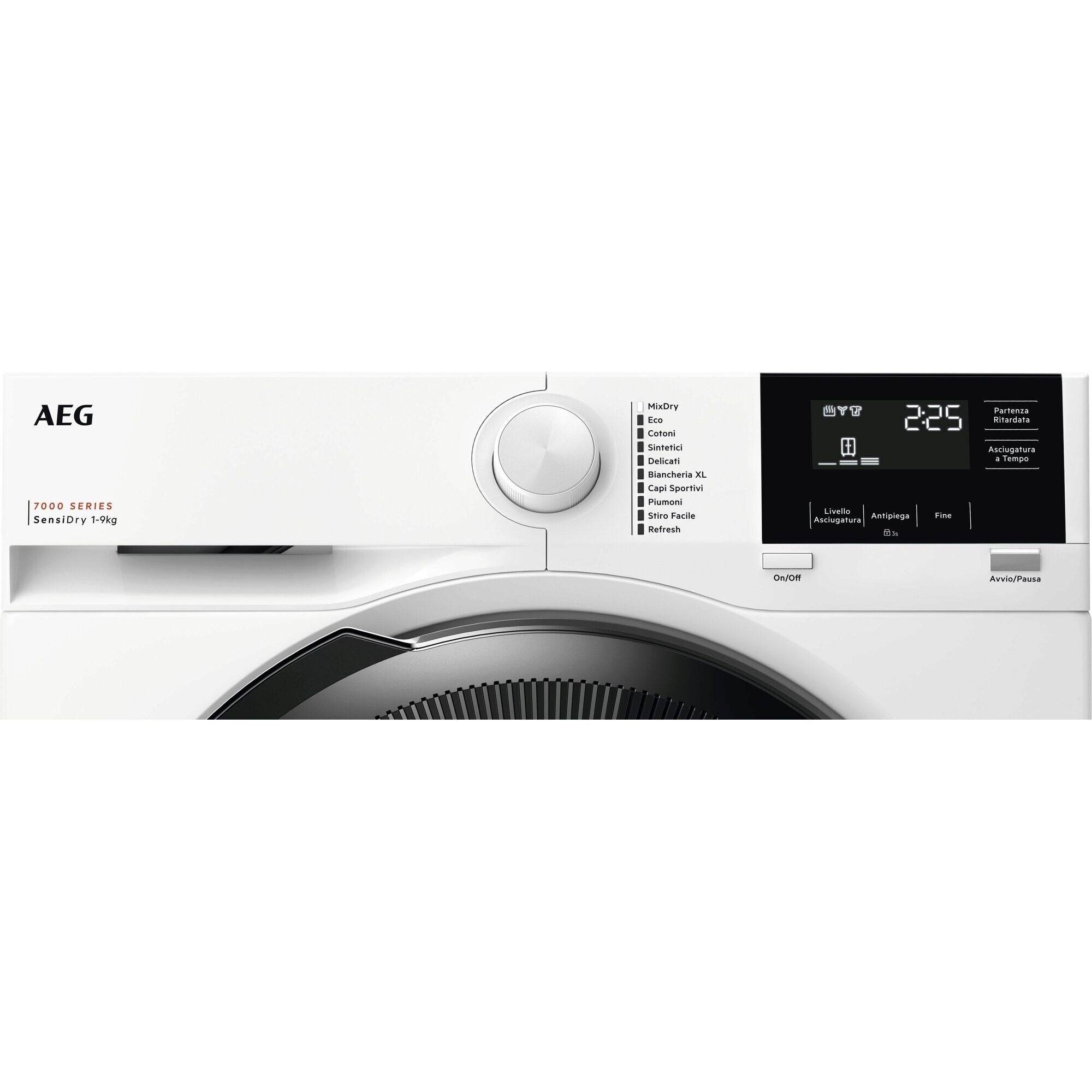 Asciugatrice Libera Installazione Caricamento Frontale AEG Series 7000 SensiDry TR7HG9C 9 Kg Bianco Classe C