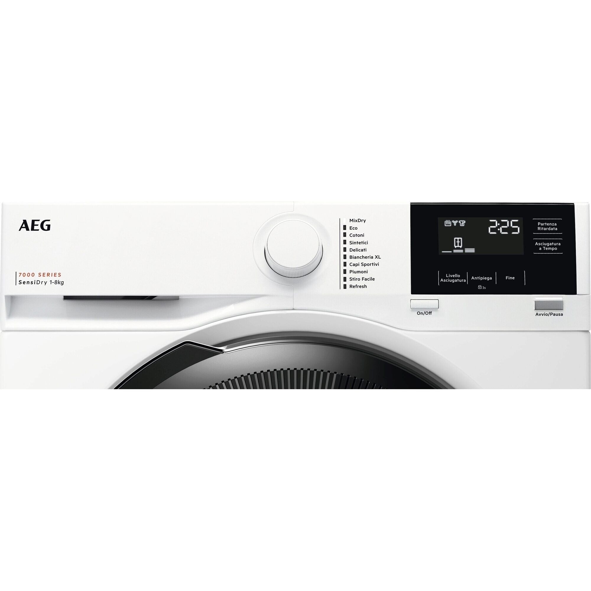 Asciugatrice Libera Installazione Caricamento Frontale AEG Series 7000 SensiDry TR7HG8C 8 Kg Bianco Classe C