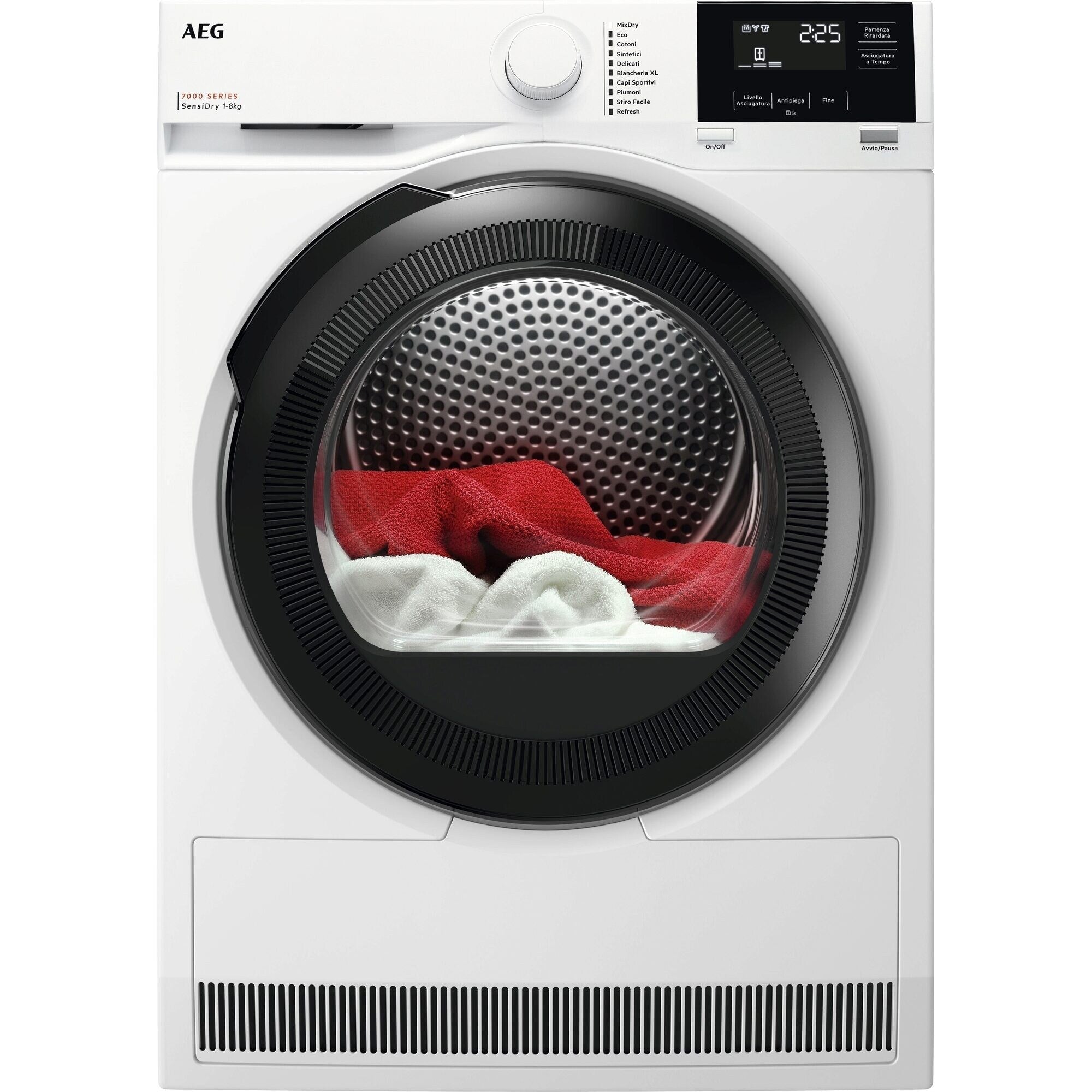 Asciugatrice Libera Installazione Caricamento Frontale AEG Series 7000 SensiDry TR7HG8C 8 Kg Bianco Classe C