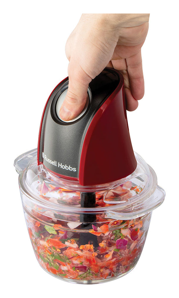 Tritatutto Elettrico Russell Hobbs 27130-56 0,5L 200 W Nero, Rosso, Trasparente