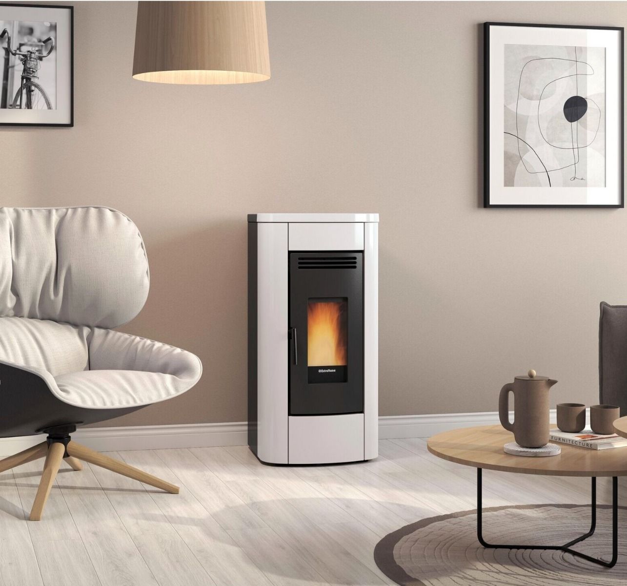 Stufa A Pellet La Nordica Extraflame Modello KLAUDIA 5.0 EVO 8.0 kW Colore Bianco