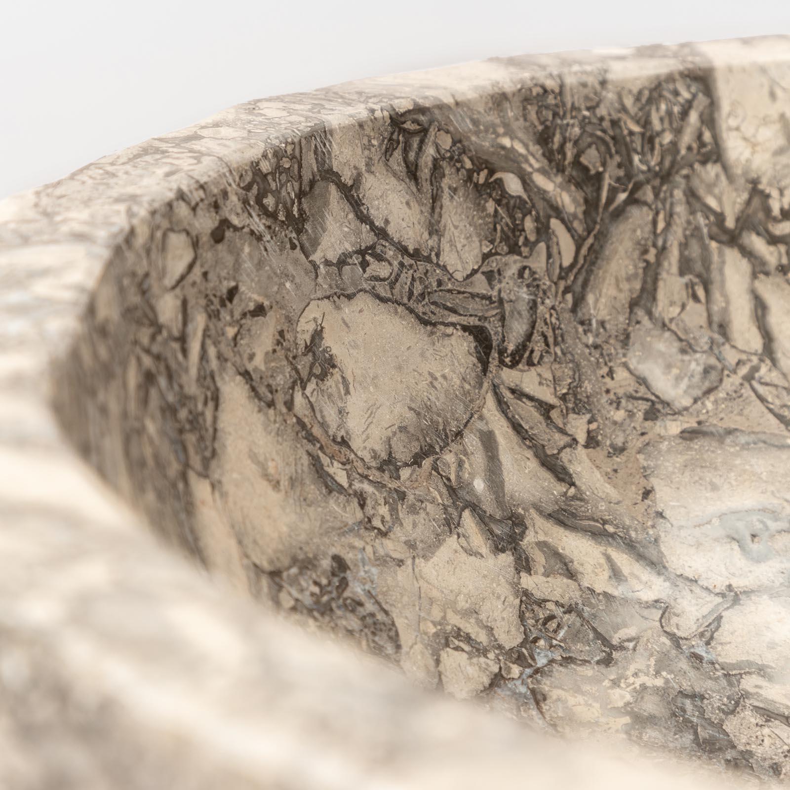 DEGHI Lavabo da Appoggio Serie Artizan 40-50 cm - Marmo Martellato Grigio Chiaro - Cod. LAP-29G **PROMO**