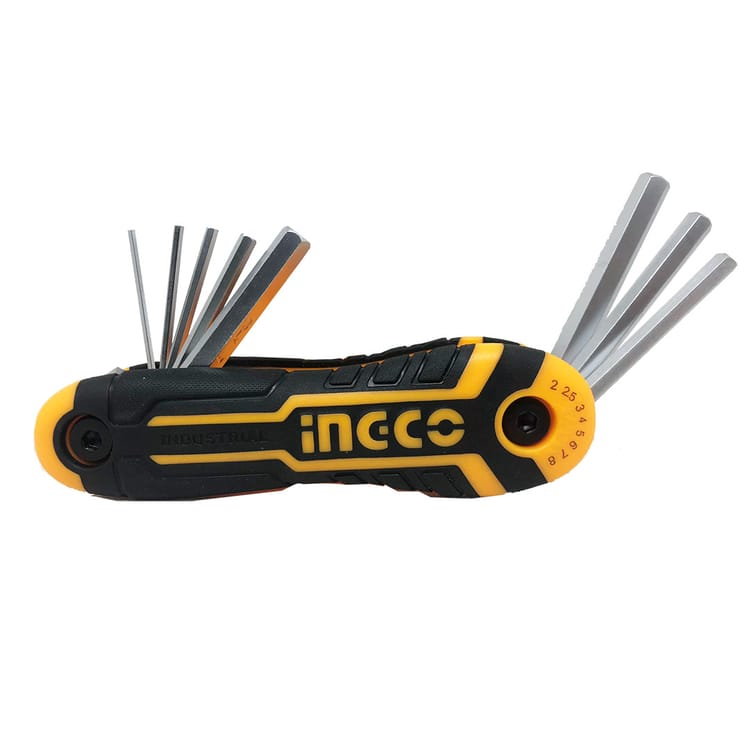 INGCO Assortimento di 8 Chiavi Esagonali Pocket