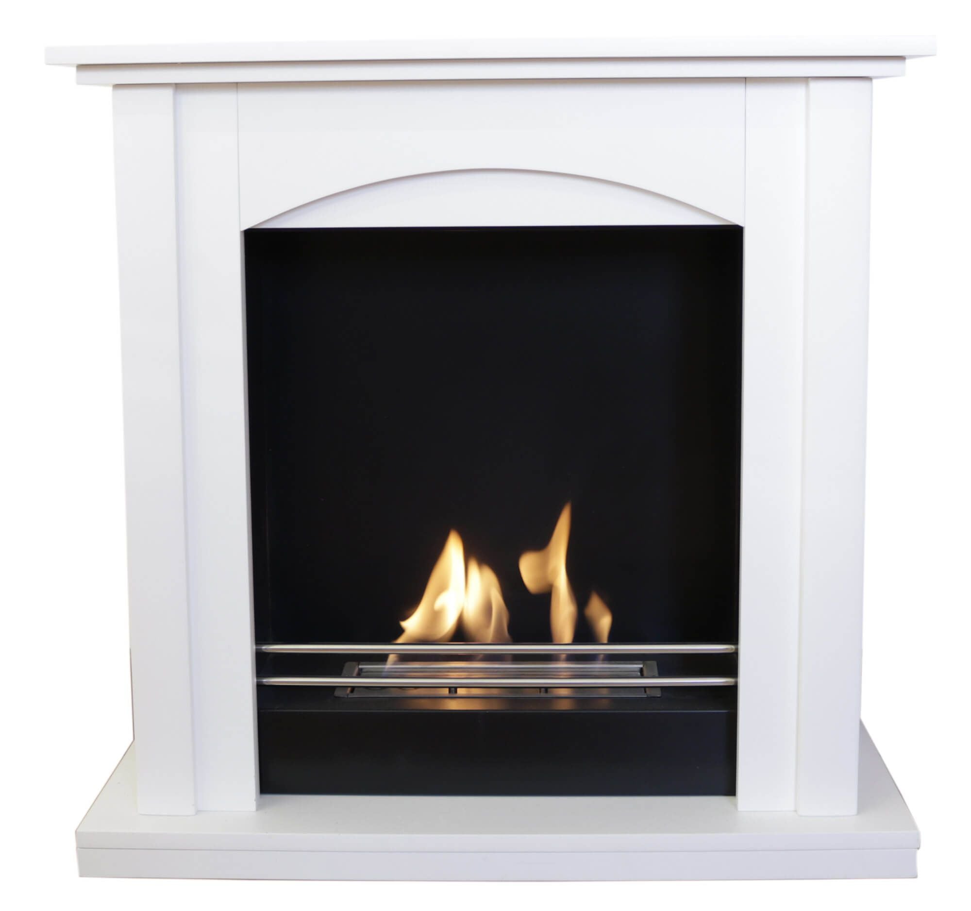 TECNOAIR SYSTEM Camino a Bioetanolo Ruby da Pavimento Modello MATERA Da 2,0 kW - Colore Bianco