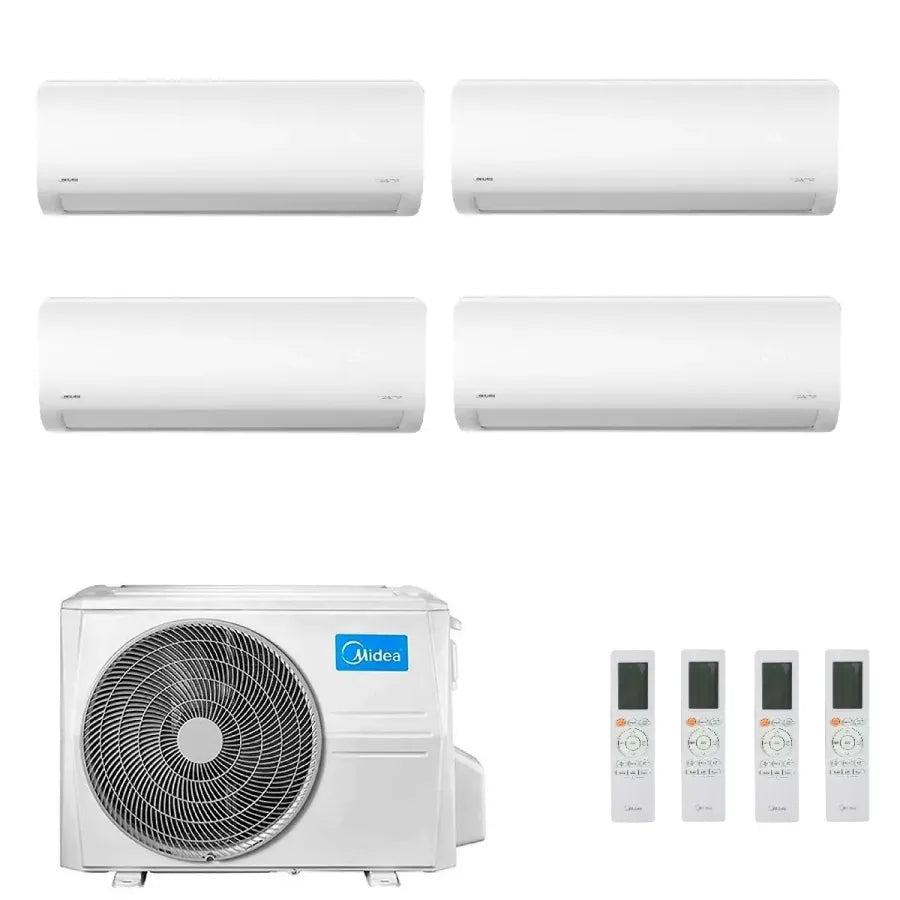 Condizionatore Climatizzatore Midea Quadri Split Inverter R-32 Xtreme Pro Green 9000+9000+9000+12000 BTU Con M4OE-28HFN8-Q Wi-Fi Incluso