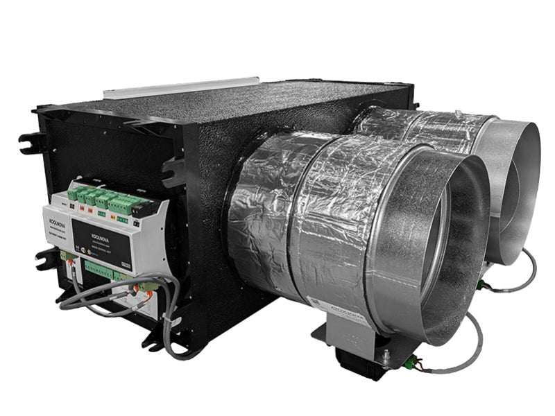 AIR CONTROL Plenum Cablato Motorizzato 4 Stacchi Diametro 200 - Interfaccia a Filo + Kit Comando Radio