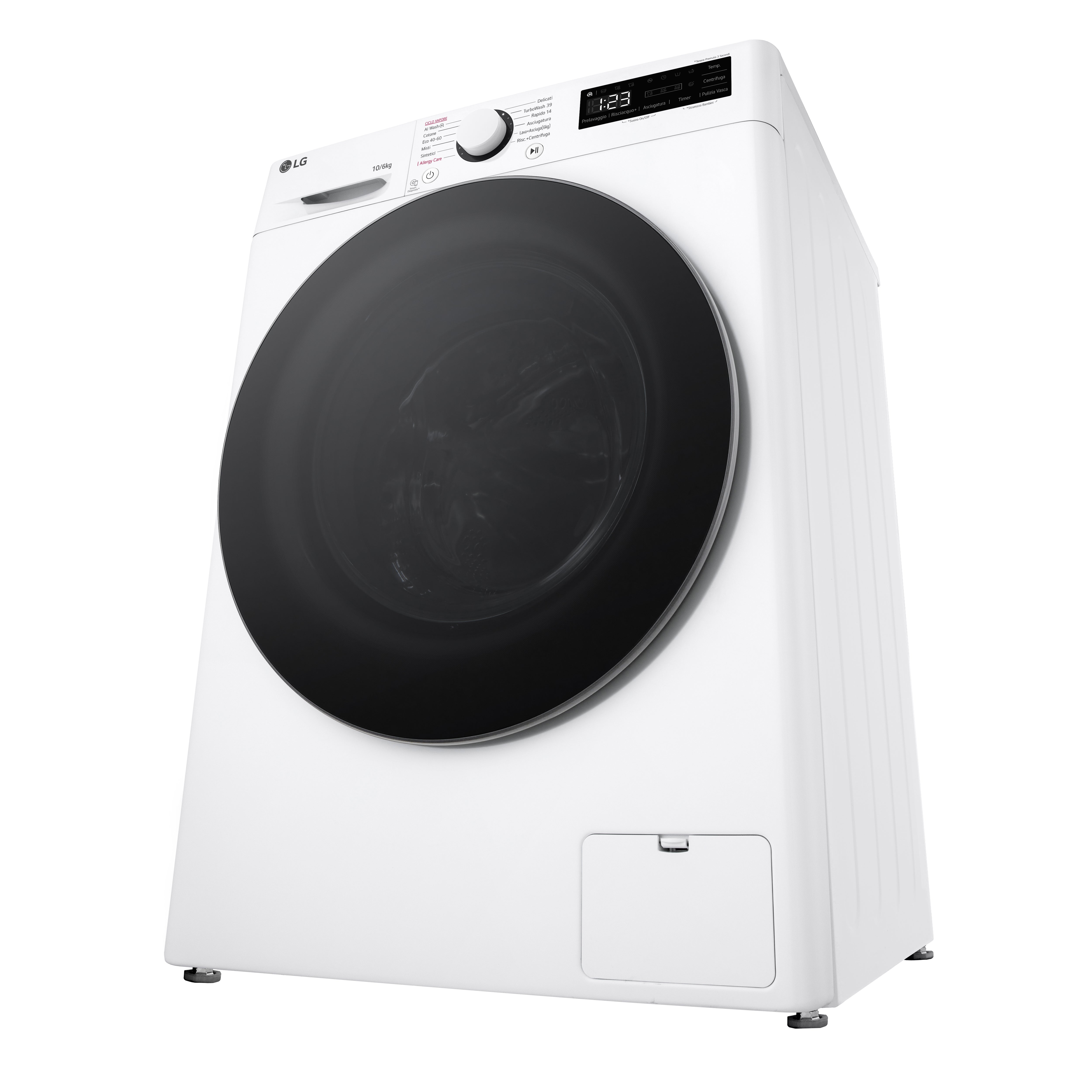 Lavasciuga Libera Installazione Serie R5 LG D4R5010TSWS 10/6kg AI DD Classe D 1400 giri/min Bianca Classe D