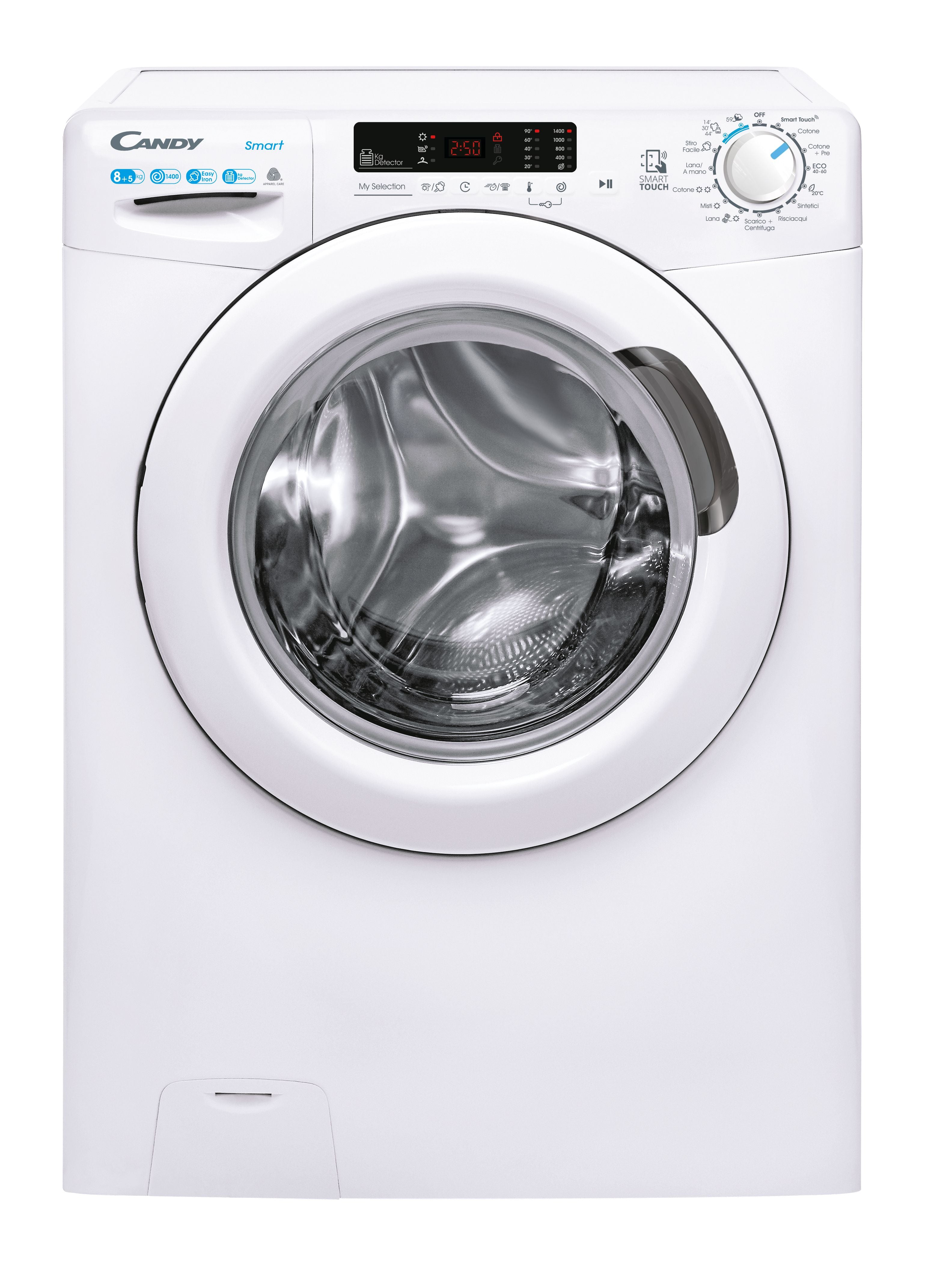Lavasciuga Libera installazione Caricamento Frontale Candy Smart CSWS 4852DE/1-11 8/5Kg Bianco Classe E