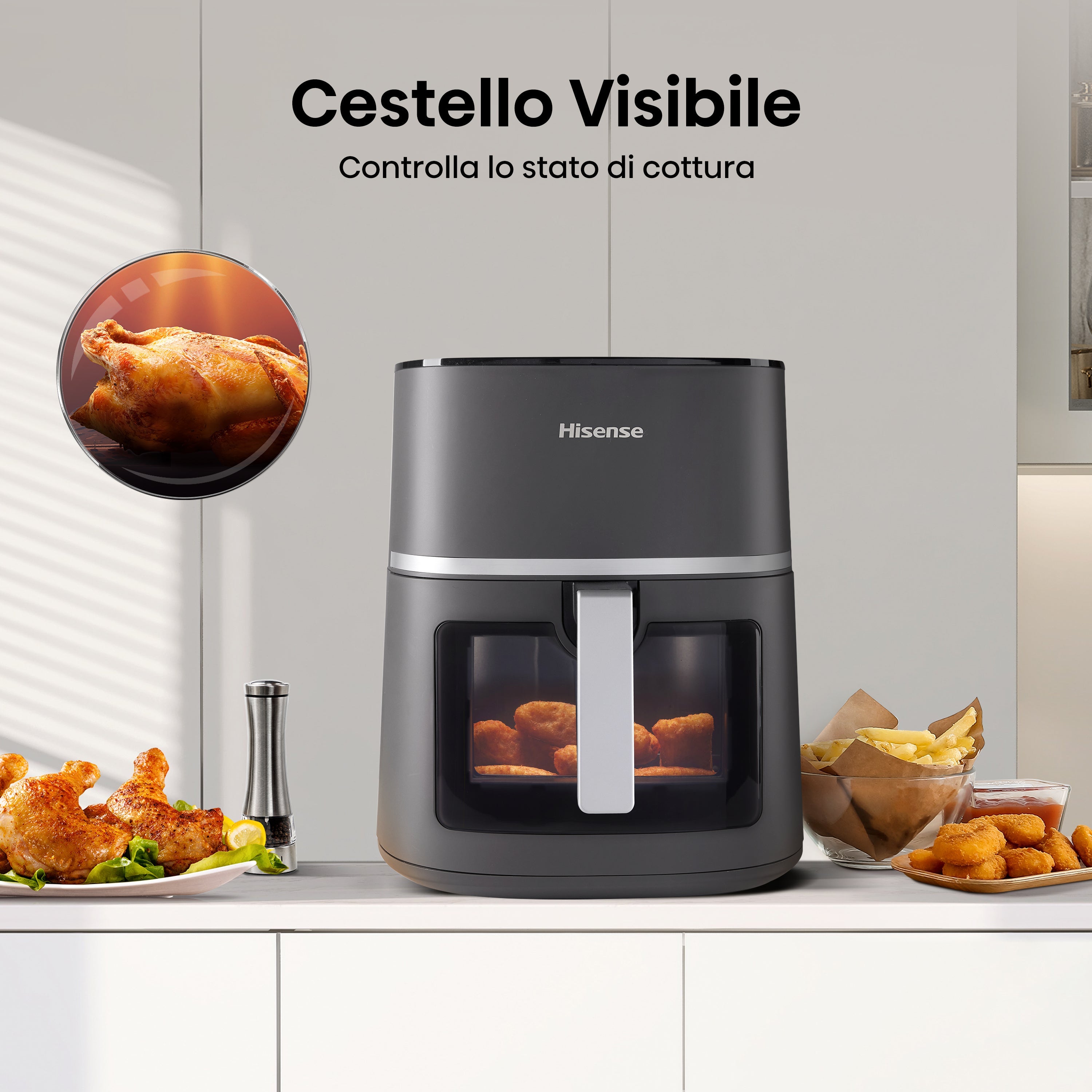 Friggitrice ad Aria Calda Hisense HAF1900D Singolo 7L 1800 W Nero