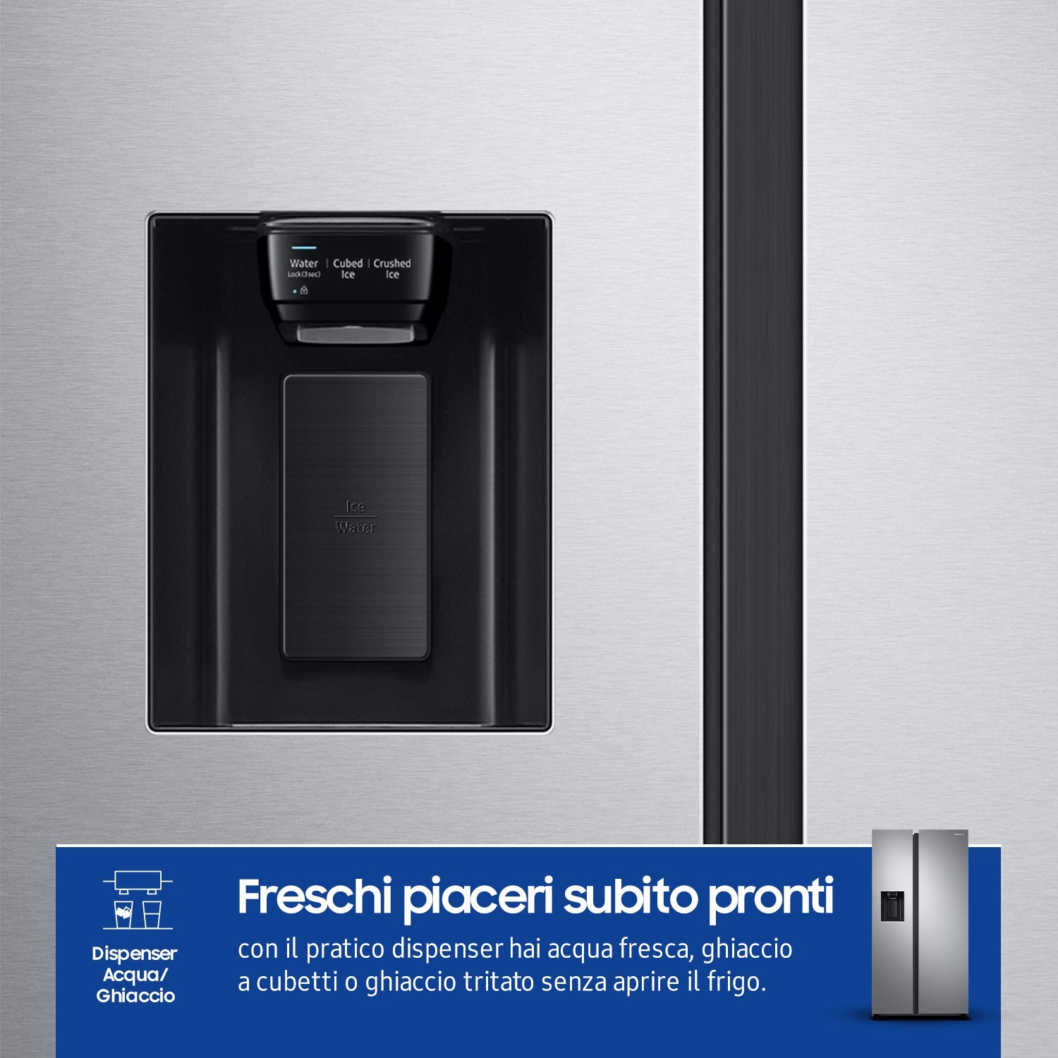 Frigorifero Side-by-Side Libera Installazione Samsung Serie 8000 RS68A854CSL 635L Classe C Inox