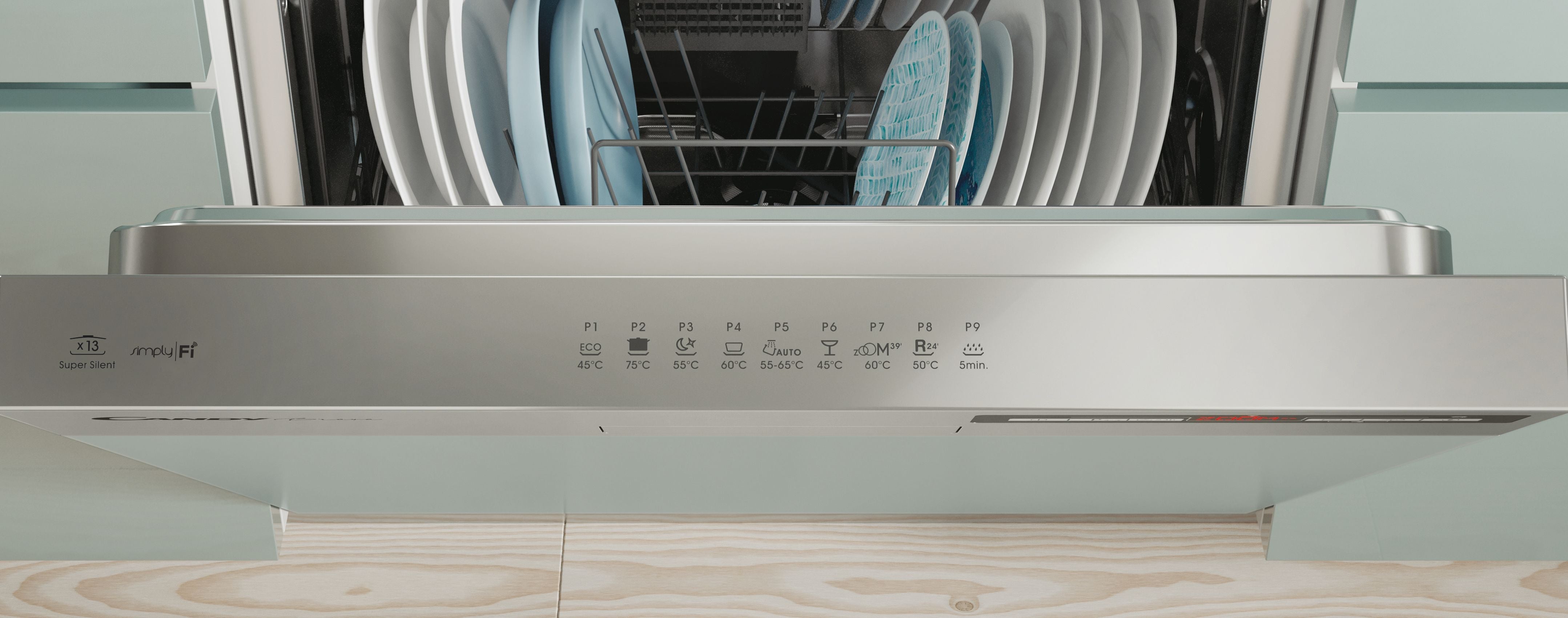 Lavastoviglie Da Incasso a Scomparsa Parziale Candy Brava CDSN 2D350PX 13 Coperti Classe E