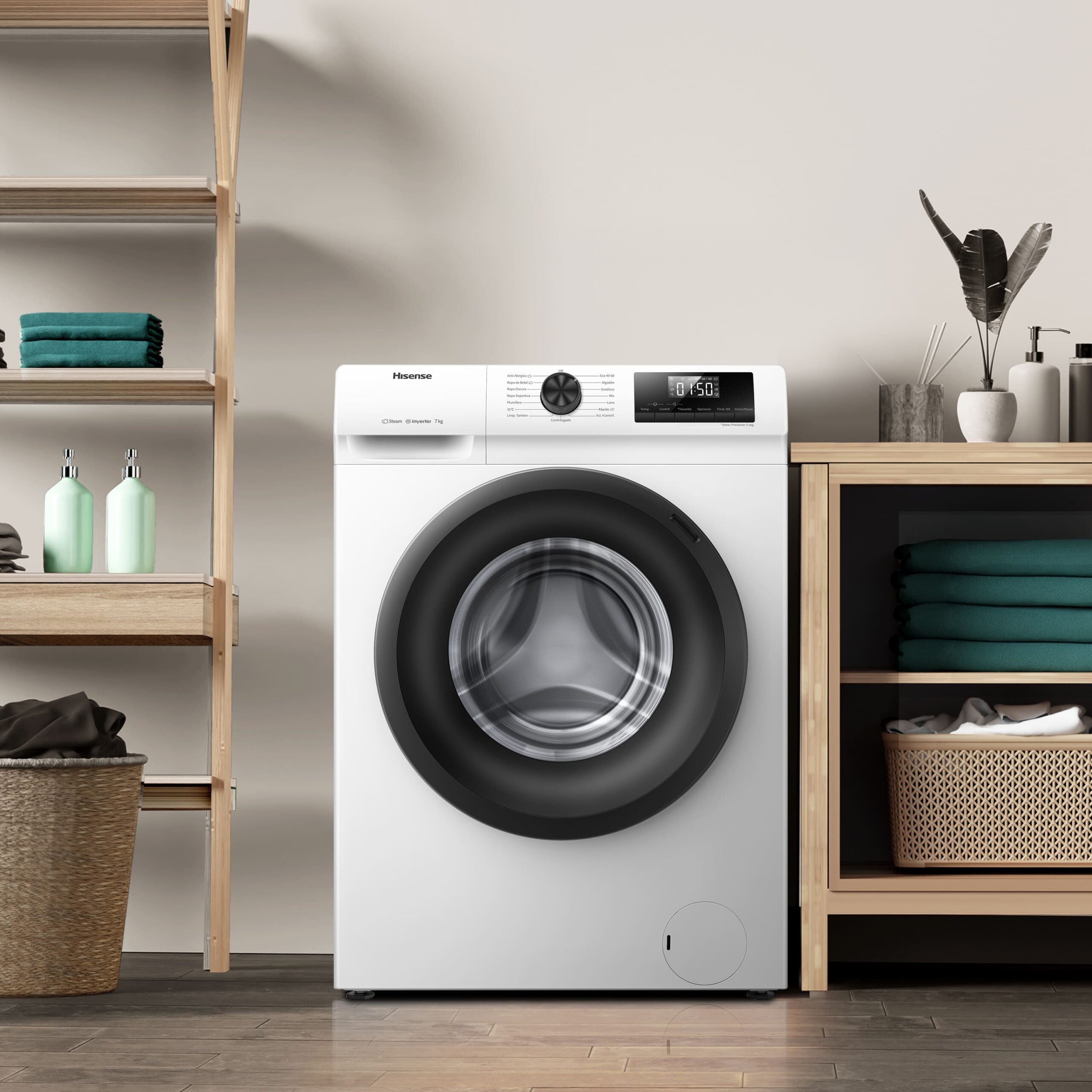 Lavatrice Libera Installazione Caricamento Frontale Hisense WFQP701219VM 7 kg 1200 Giri/min Bianco