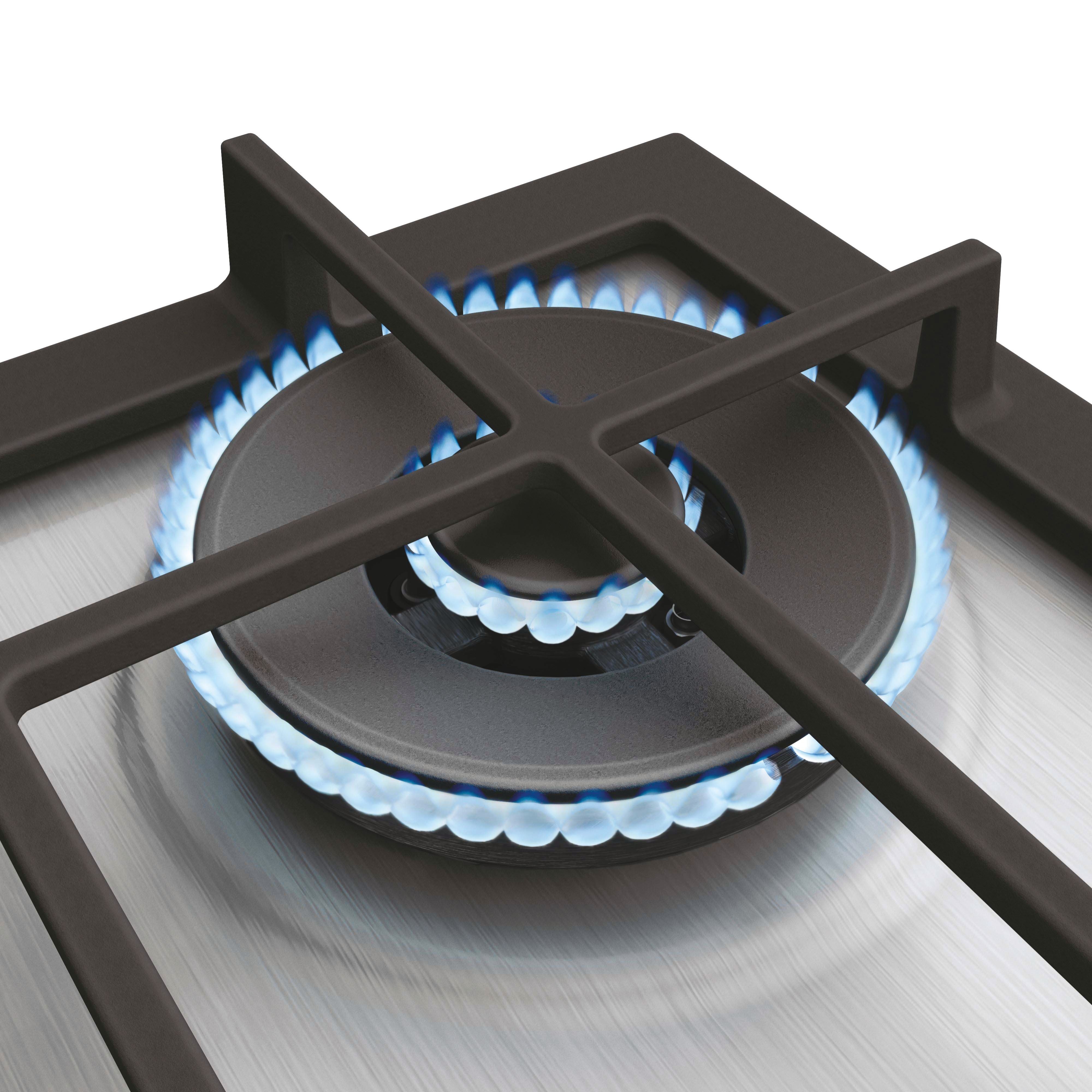 Piano Cottura a Gas Da Incasso Haier Series 4 HAHG6BR4XH Acciaio Inox 59.5 cm 4 Fornello(i)