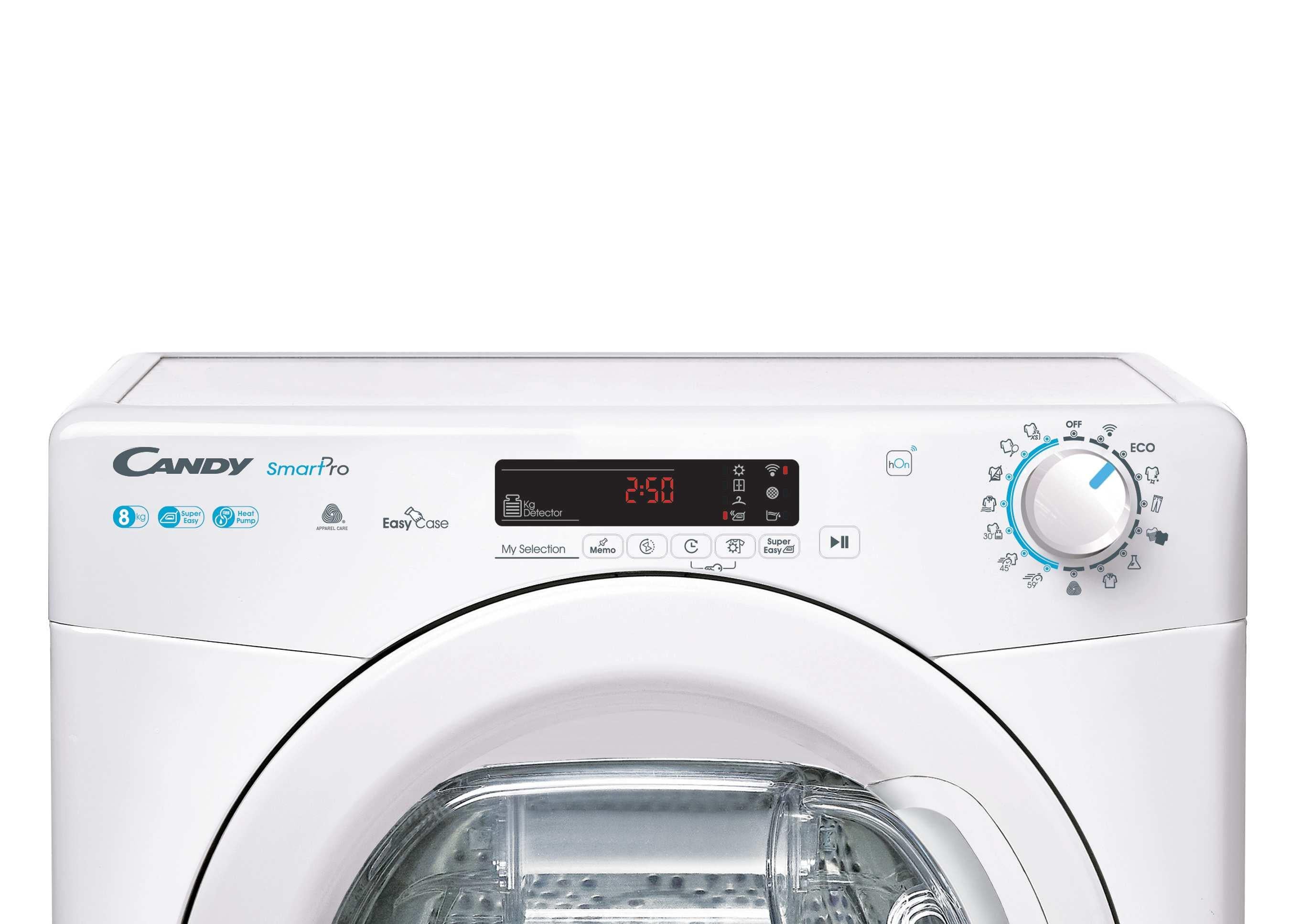 Asciugatrice Libera Installazione Caricamento Frontale Candy Smart Pro CSOE H8A2DE-S 8 kg  Bianco Classe E