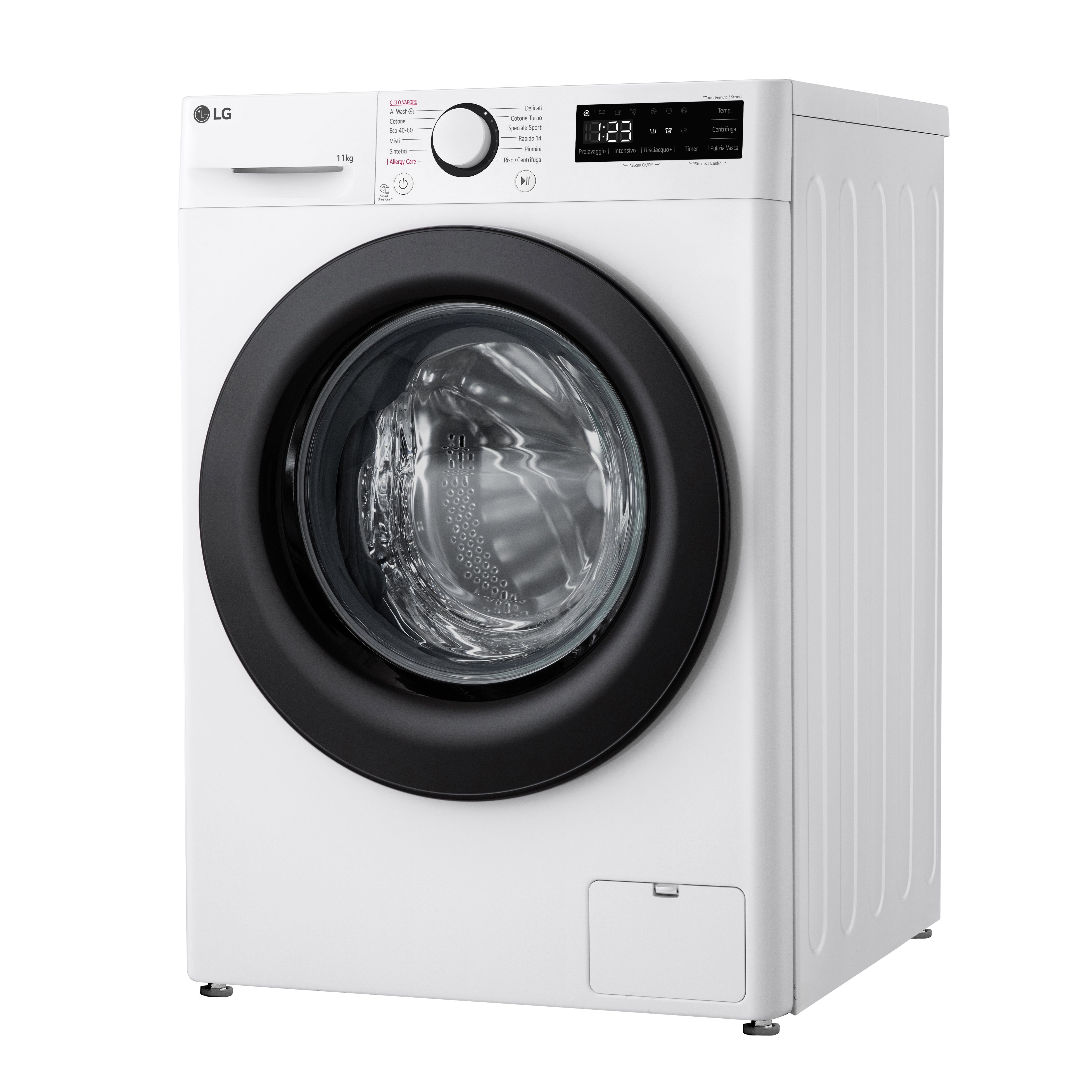 Lavatrice Libera Installazione Caricamento Frontale LG F4R3011NSWB 11kg AI DD Classe A 1400 Giri Bianco Classe A