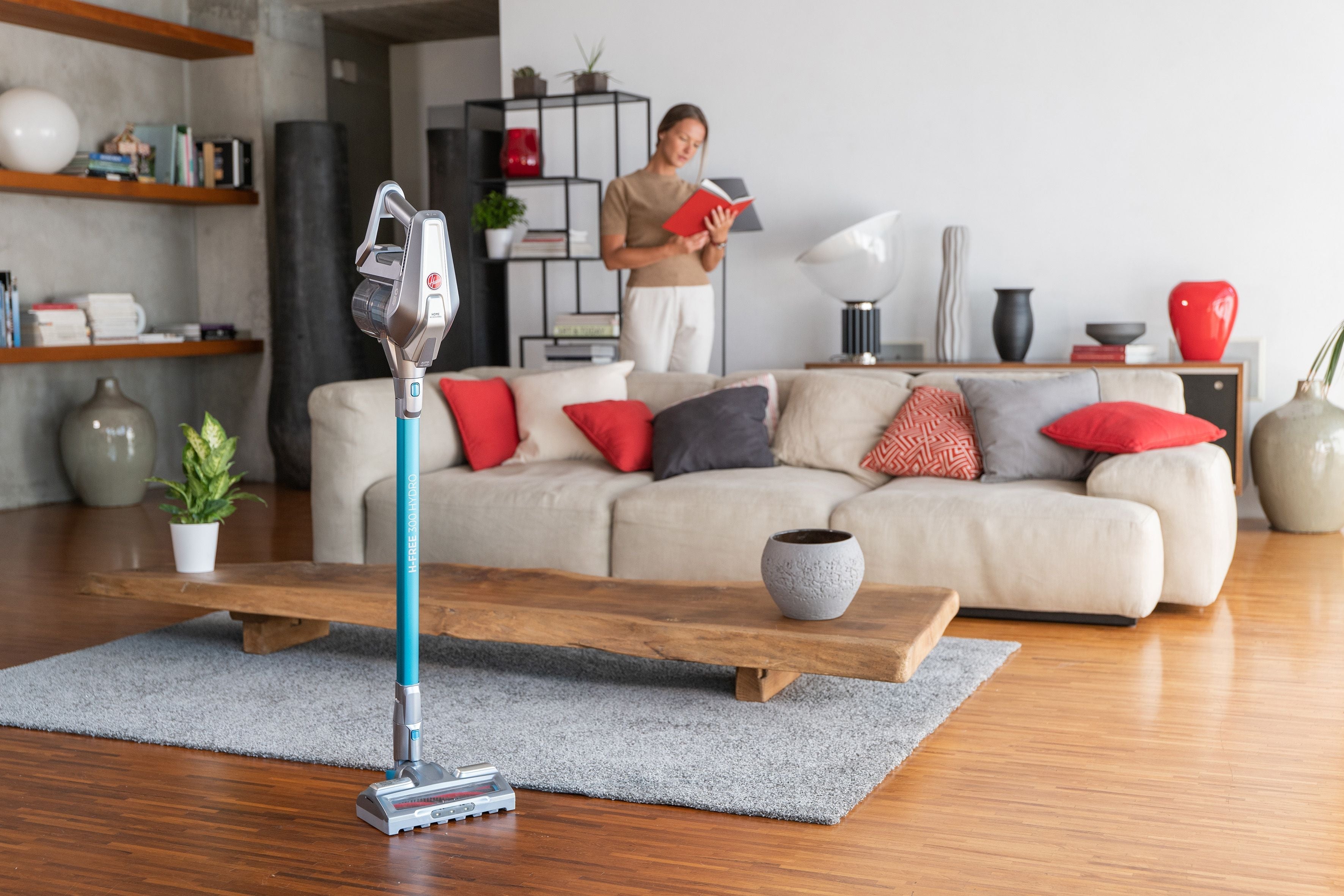 Aspirapolvere 2 in 1 senza filo Hoover FREE HYDRO HF322YHM 011 Grigio e Blu