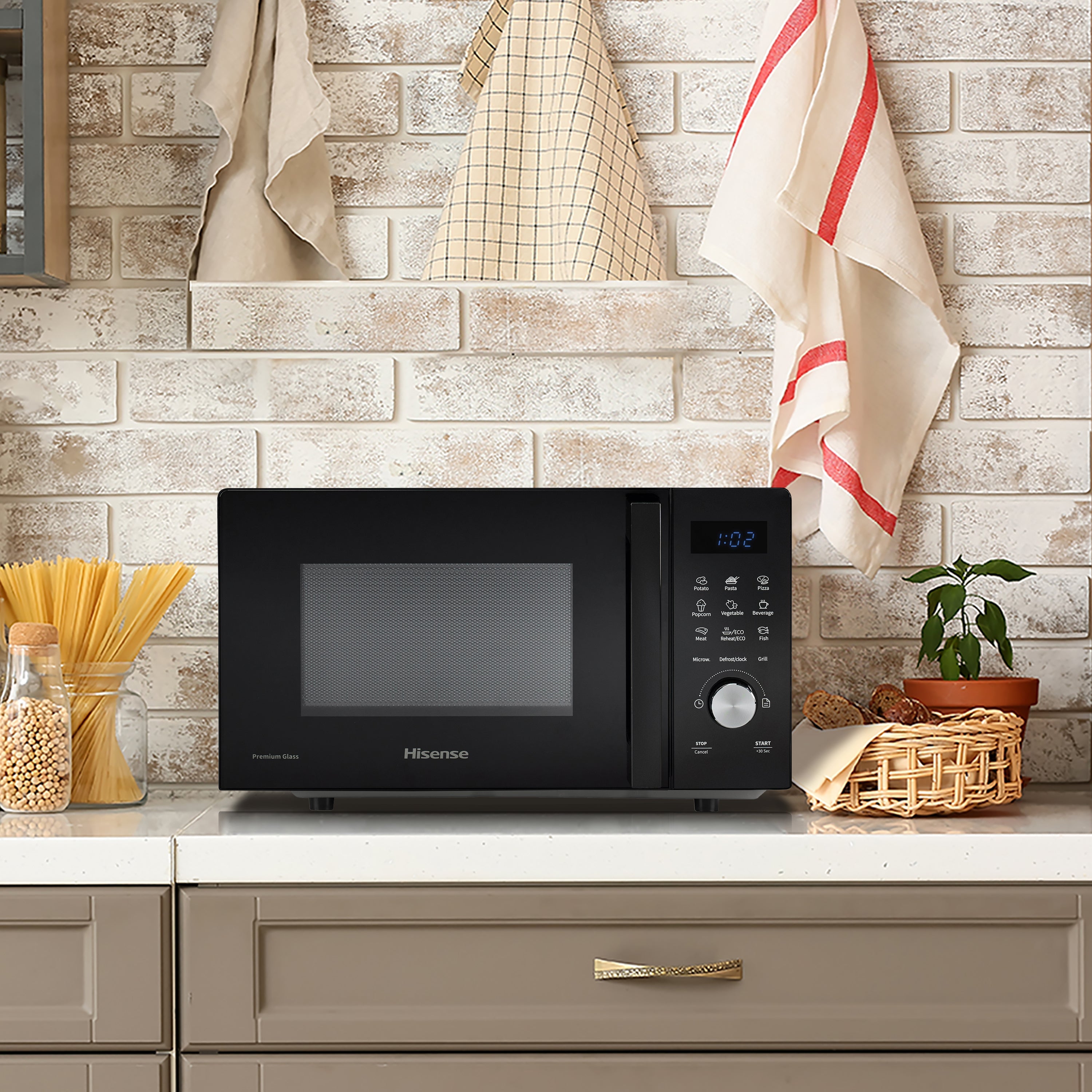 Microonde Grill Libera Installazione Hisense H20MOBSD1HG Nero 700 W (20L)