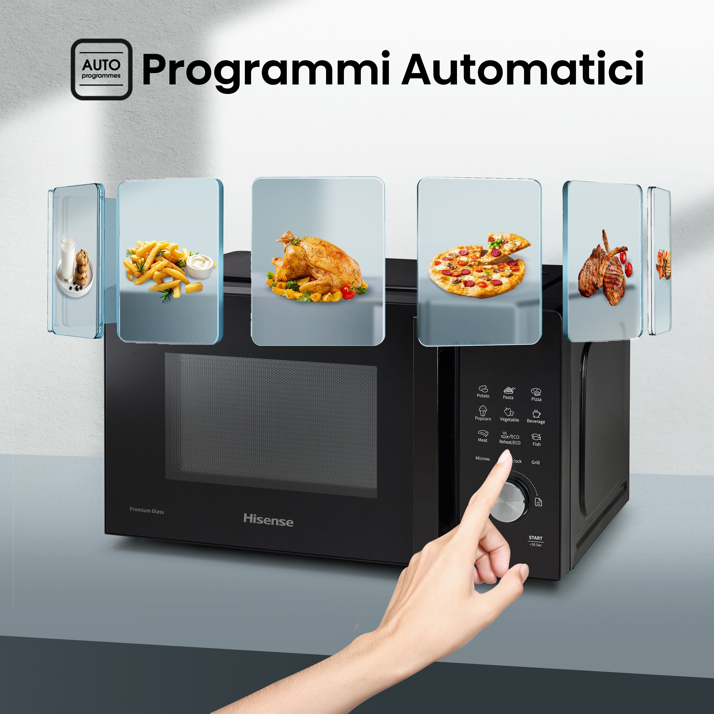 Microonde Grill Libera Installazione Hisense H20MOBSD1HG Nero 700 W (20L)