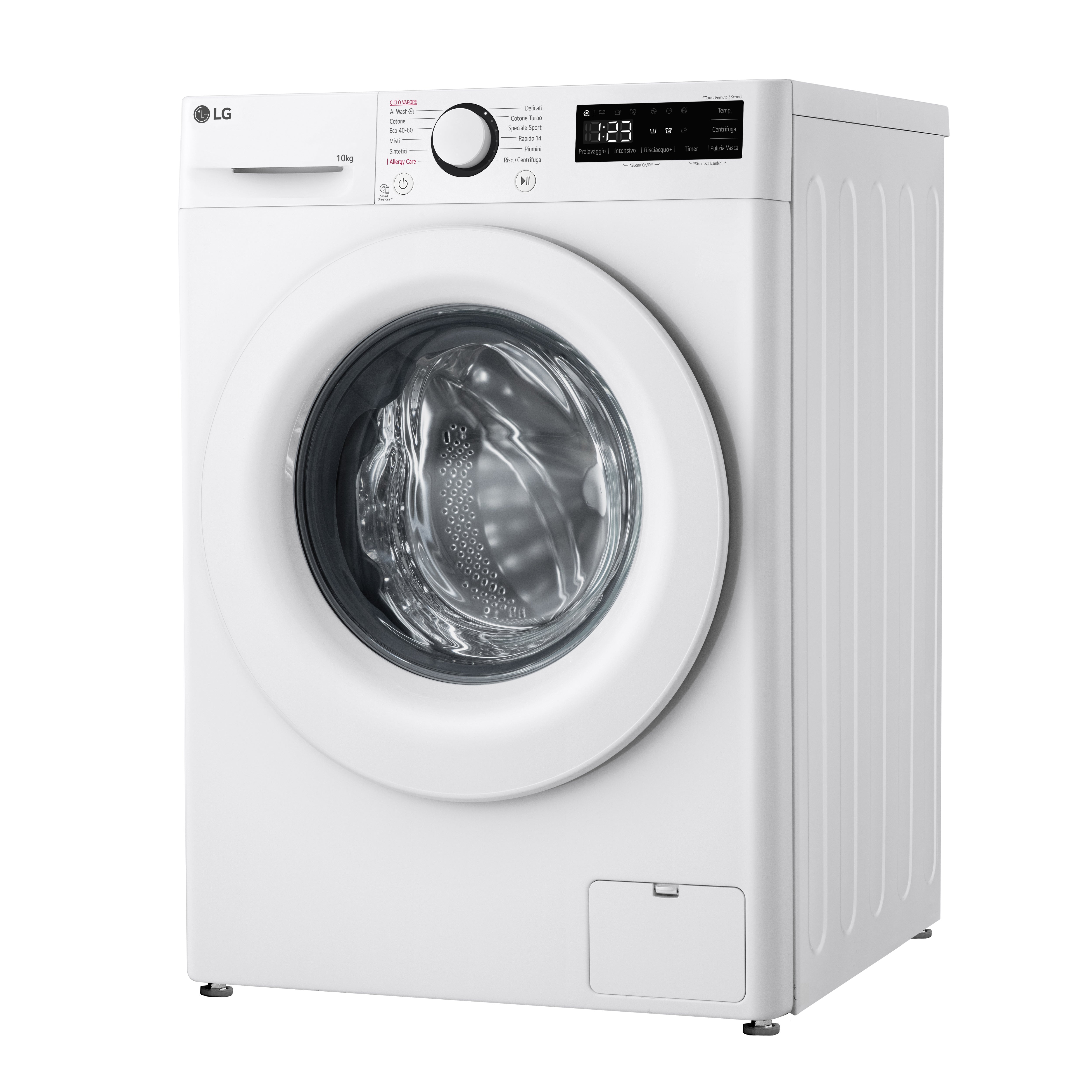 Lavatrice a Vapore Libera Installazione Caricamento Frontale LG F4R3010NSWW 10kg AI DD Classe A 1400 giri/min Classe A
