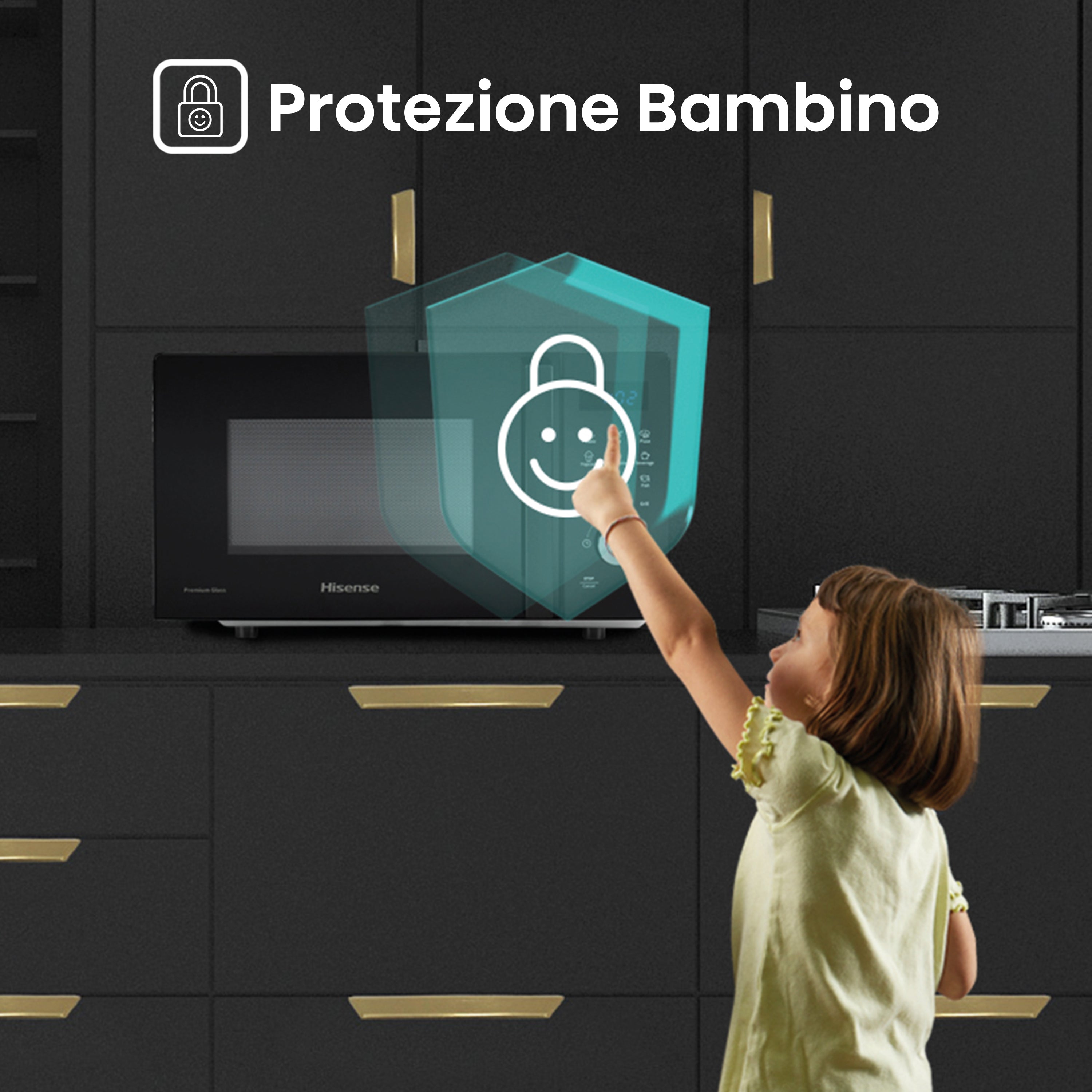 Microonde Grill Libera Installazione Hisense H20MOBSD1HG Nero 700 W (20L)