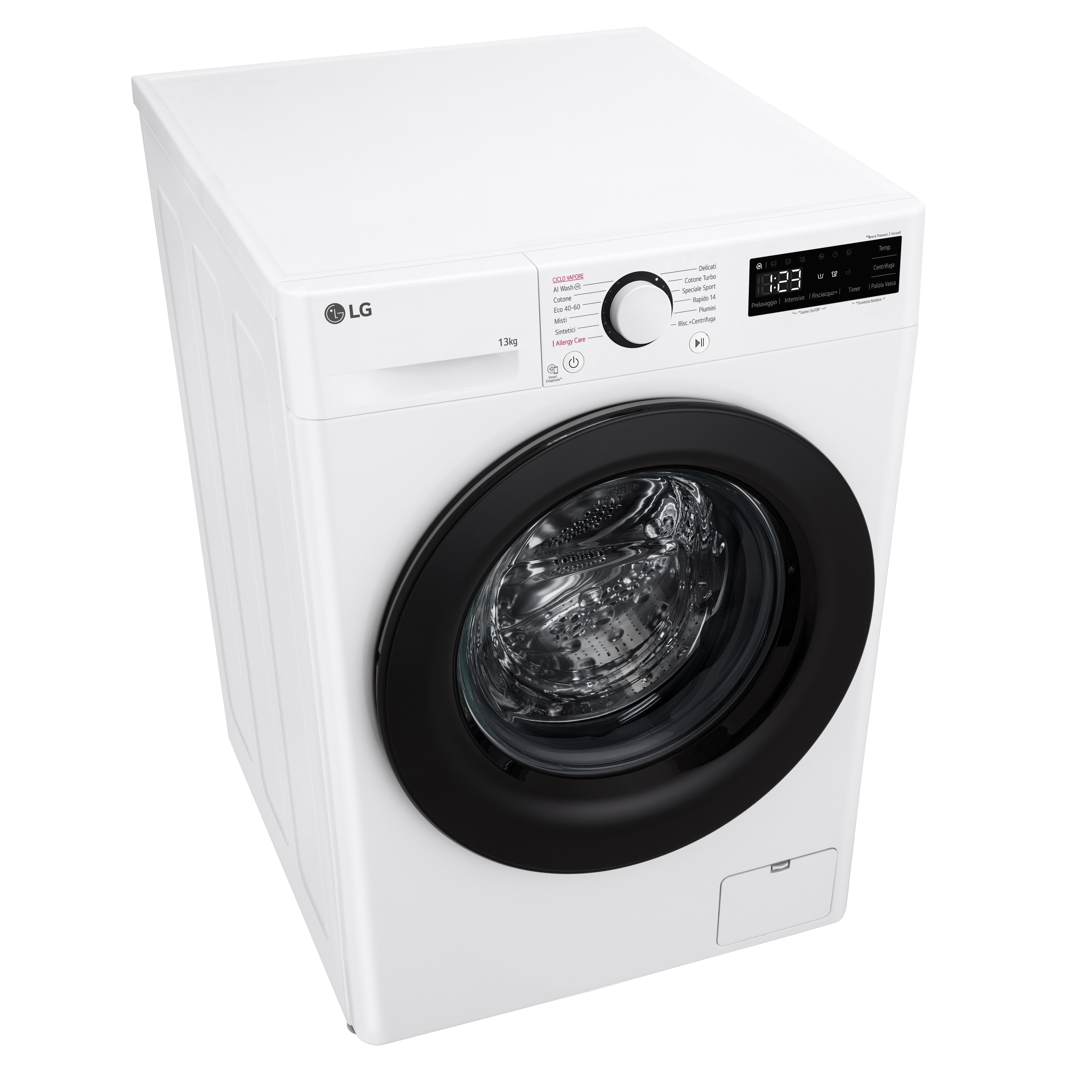 Lavatrice a Vapore Libera Installazione Caricamento Frontale LG F4R3013NSWB 13kg AI DD Classe A 1400 giri/min