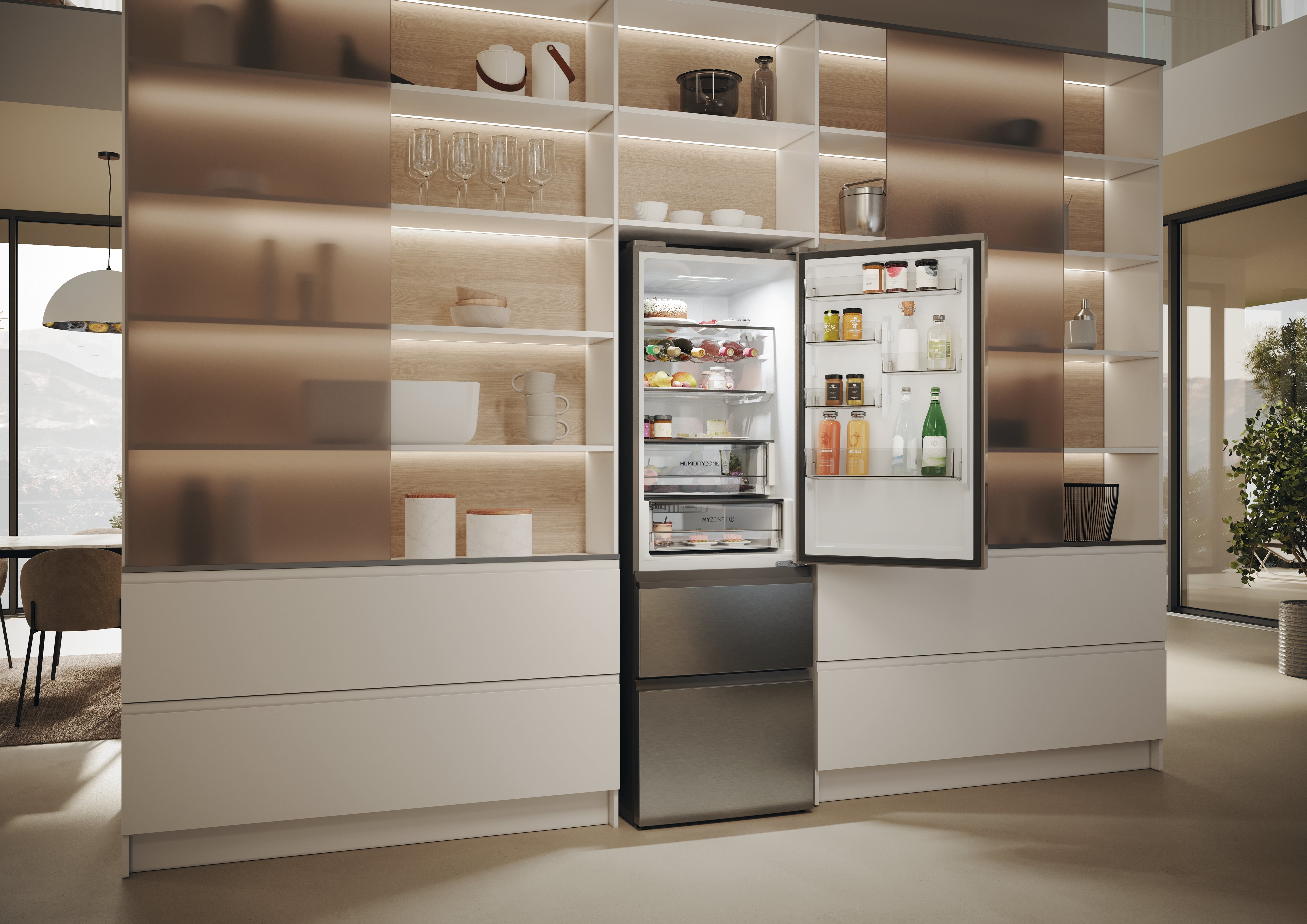 Figorifero Con Congelatore Libera Installazione Haier 3D 60 Serie 5 HTW5618DNMG 360L Classe D