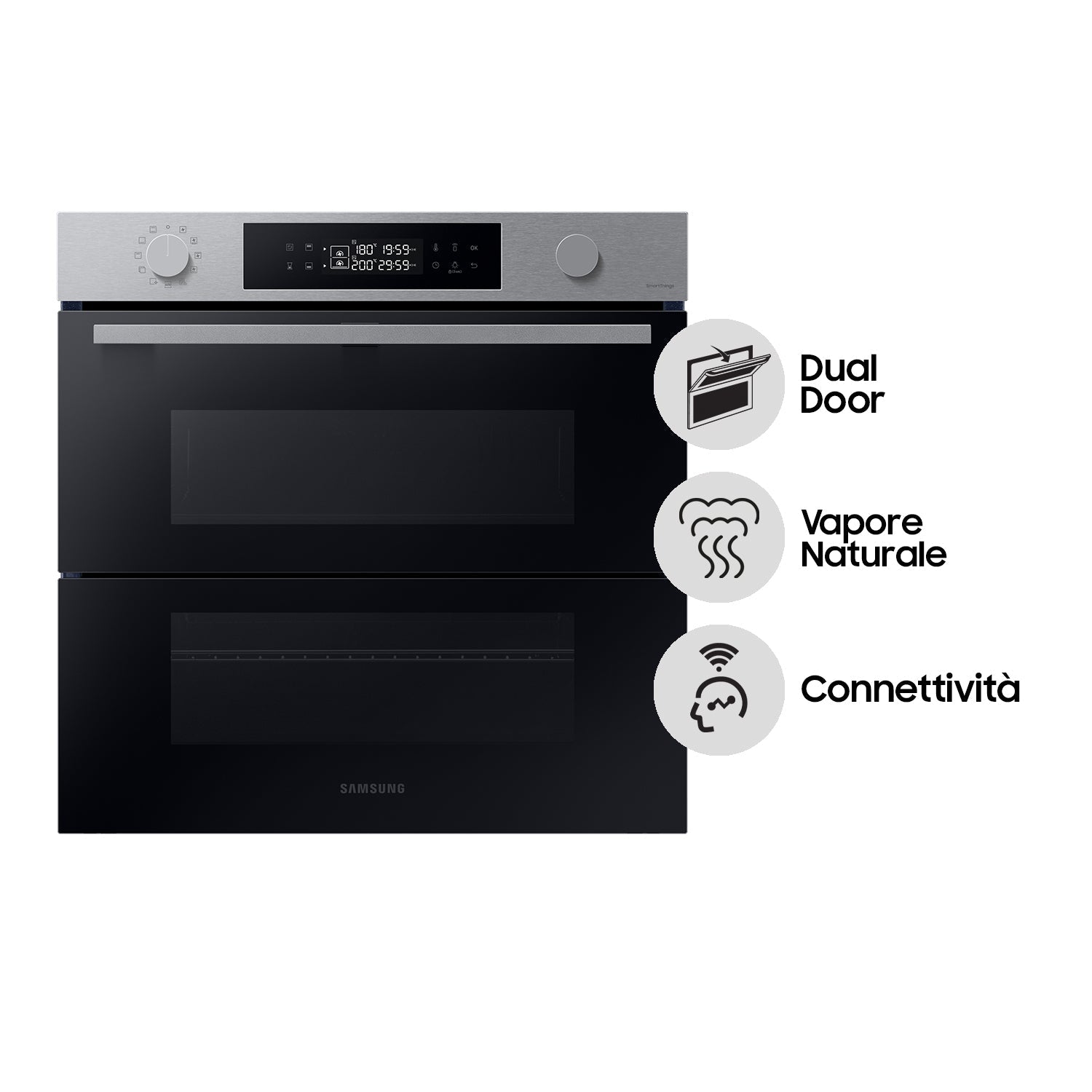 Forno Da Incasso Samsung Dual Cook Flex™ Serie 4 NV7B45403BS 76L Classe A+ Acciaio Inox